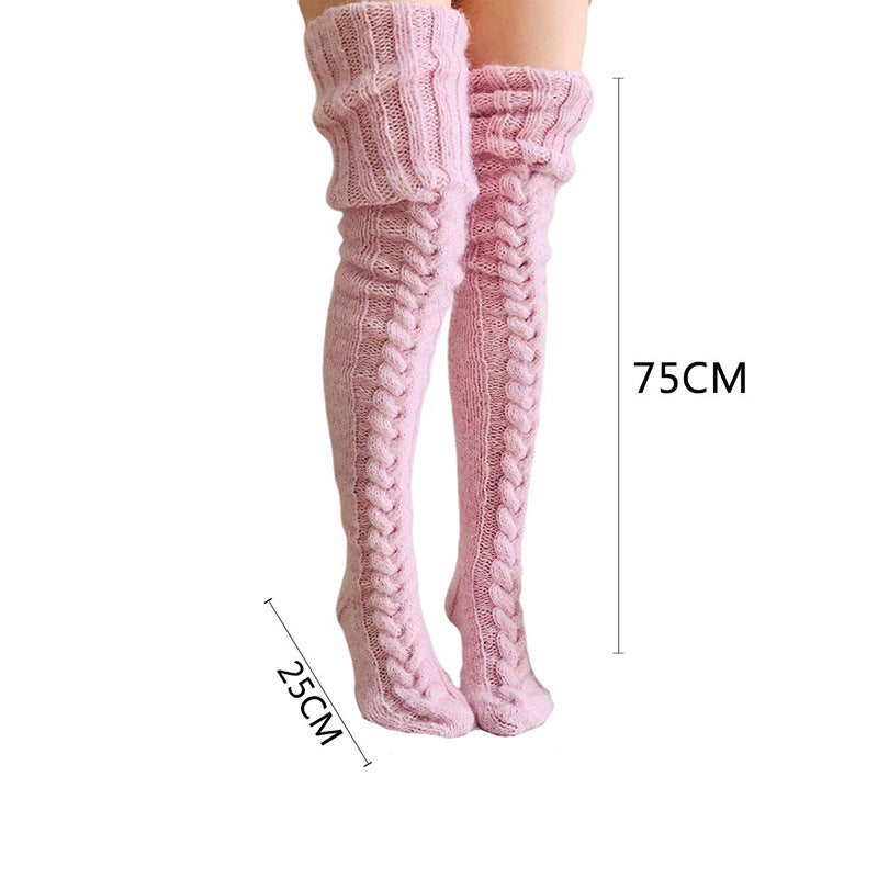 Winter Socks Over The Knee Lengthened Long Tube Knitted Pile Socks Sensual Secret Boutique