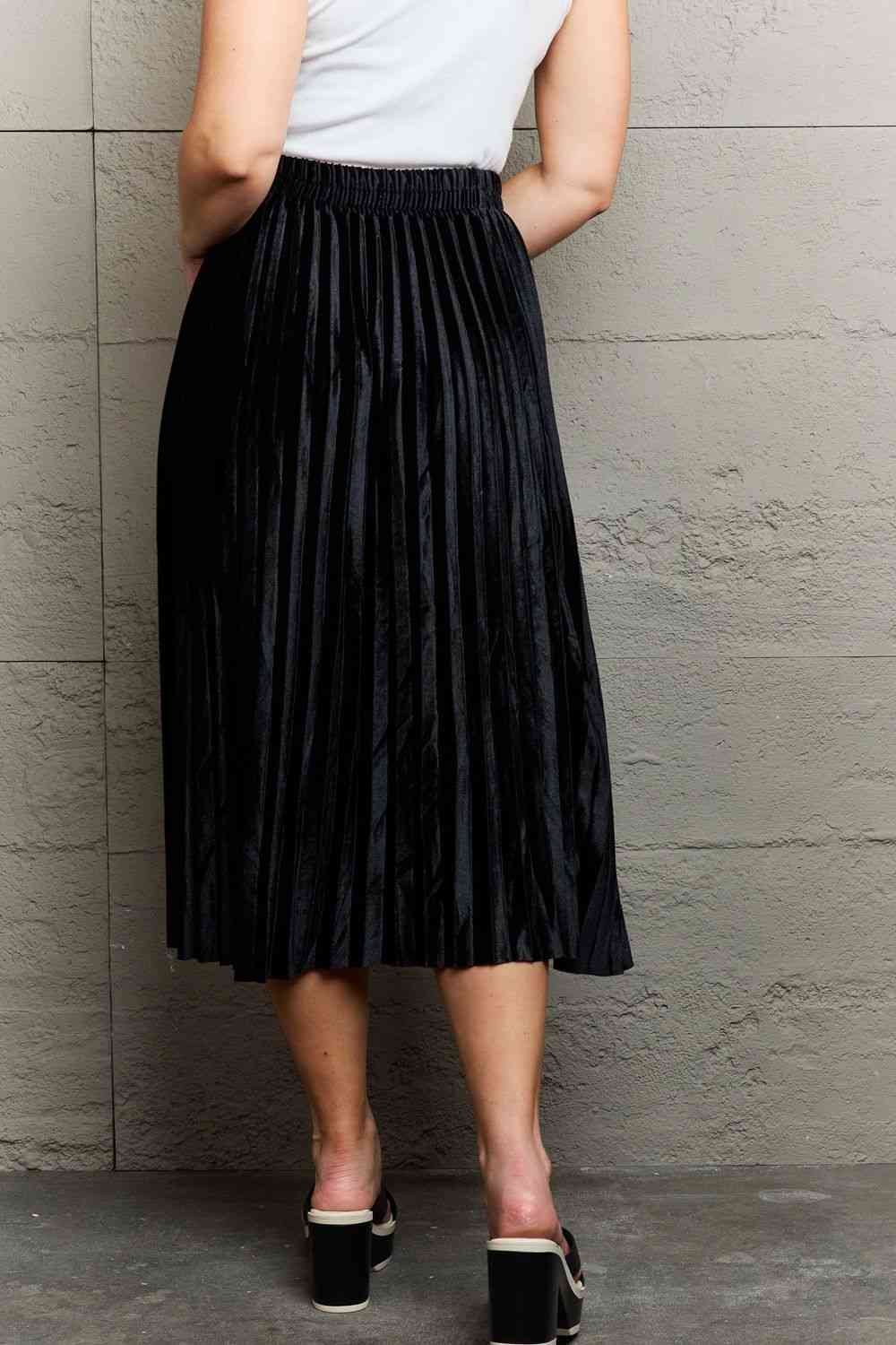 Ninexis Accordion Pleated Flowy Midi Skirt - Elegant and Stylish Sensual Secret Boutique