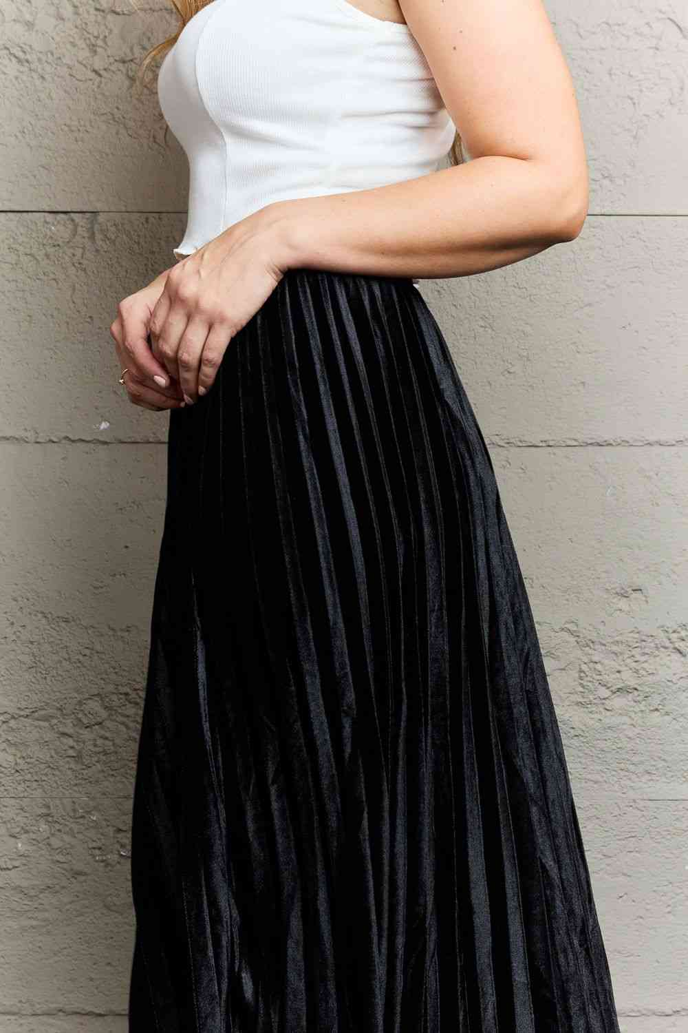 Ninexis Accordion Pleated Flowy Midi Skirt - Elegant and Stylish Sensual Secret Boutique