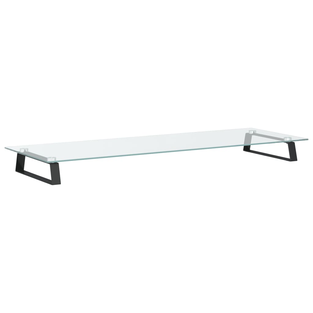 vidaXL Monitor Stand Black 100x35x8 cm Tempered Glass and Metal Sensual Secret Boutique