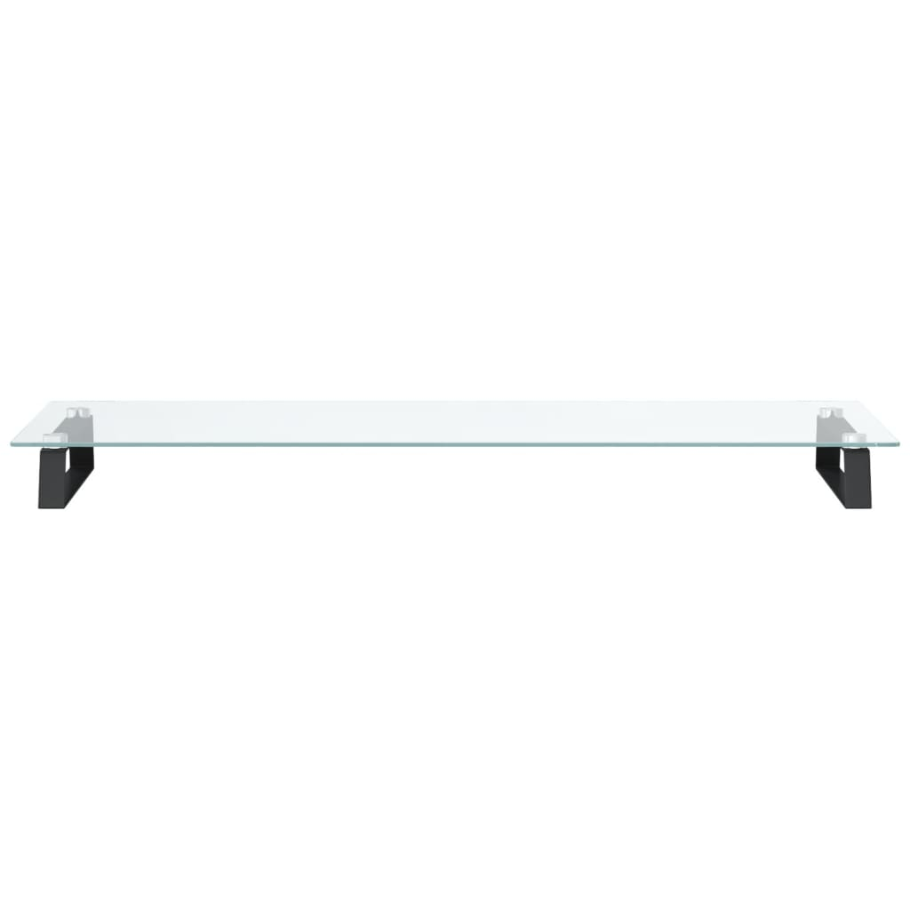 vidaXL Monitor Stand Black 100x35x8 cm Tempered Glass and Metal Sensual Secret Boutique