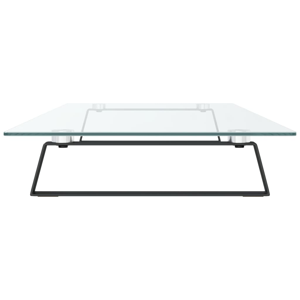 vidaXL Monitor Stand Black 100x35x8 cm Tempered Glass and Metal Sensual Secret Boutique