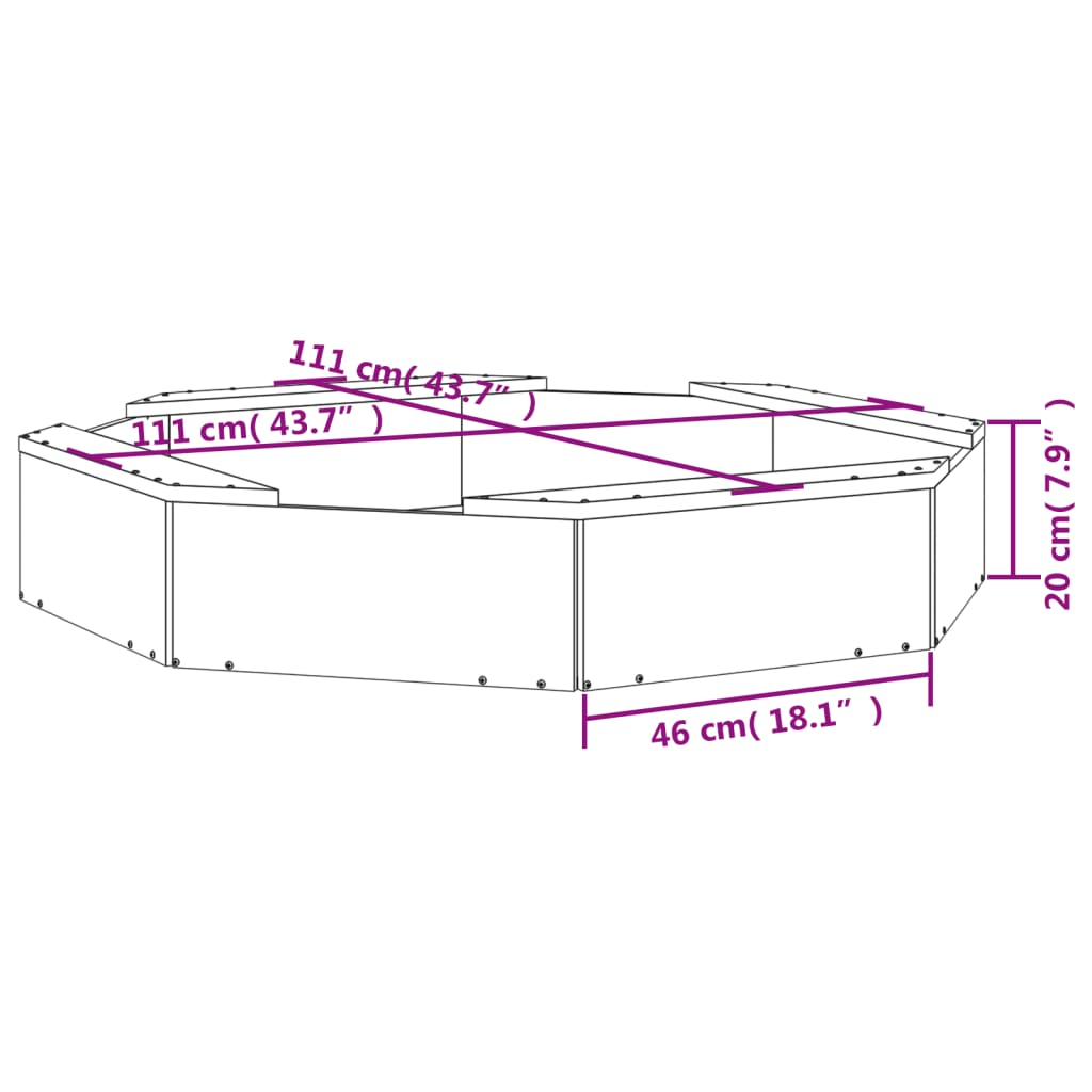 vidaXL Sandbox with Seats Octagon Solid Wood Douglas Sensual Secret Boutique