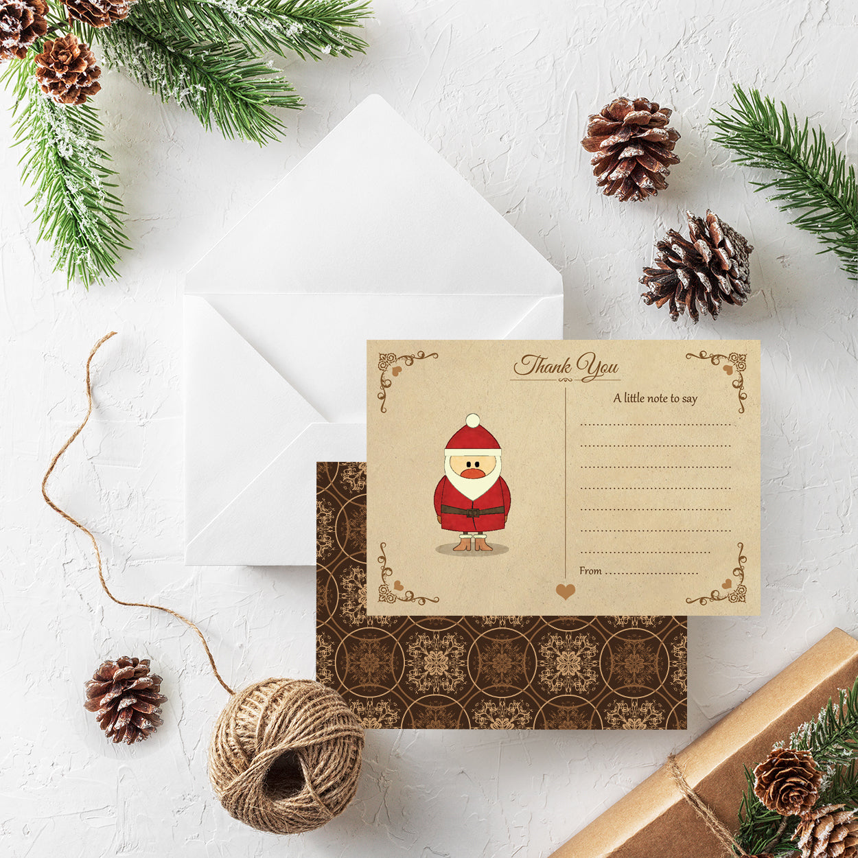 Vintage Santa Christmas Thank You Note Cards - Pack of 20 Sensual Secret Boutique