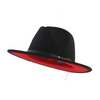 European And American Popular Woolen Top Color Matching Flat Brim Fedora Jazz Hat Sensual Secret Boutique