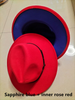 European And American Popular Woolen Top Color Matching Flat Brim Fedora Jazz Hat Sensual Secret Boutique