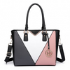 LG6632 - Miss Lulu Leather Look V-Shape Multicolour Tote Bag - Nude Sensual Secret Boutique