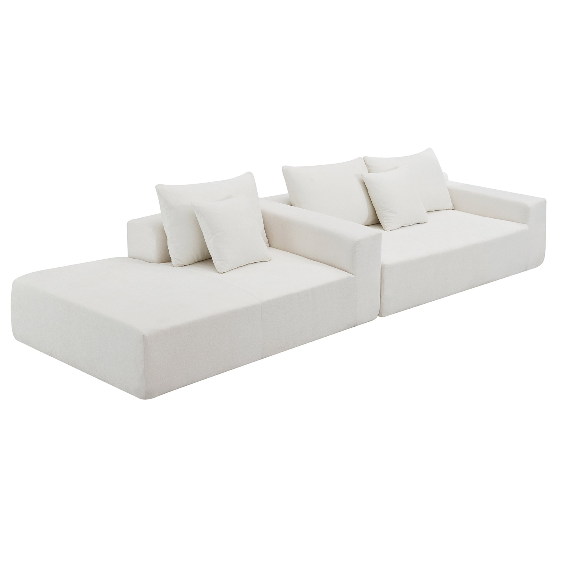 109*68" Modular Sectional Living Room Sofa Set, Modern Minimalist Style Couch, Upholstered Sleeper Sofa - White Sensual Secret Boutique