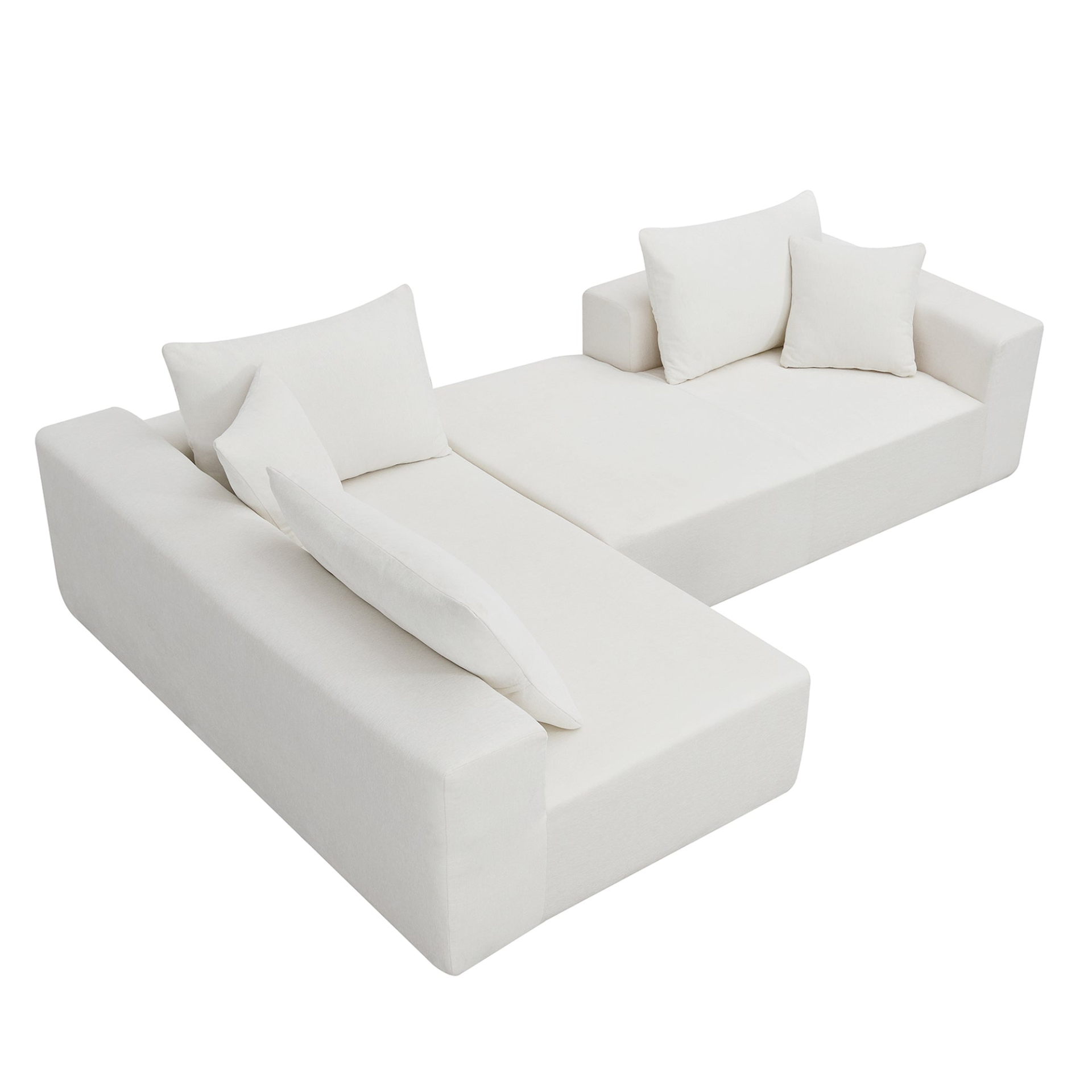 109*68" Modular Sectional Living Room Sofa Set, Modern Minimalist Style Couch, Upholstered Sleeper Sofa - White Sensual Secret Boutique