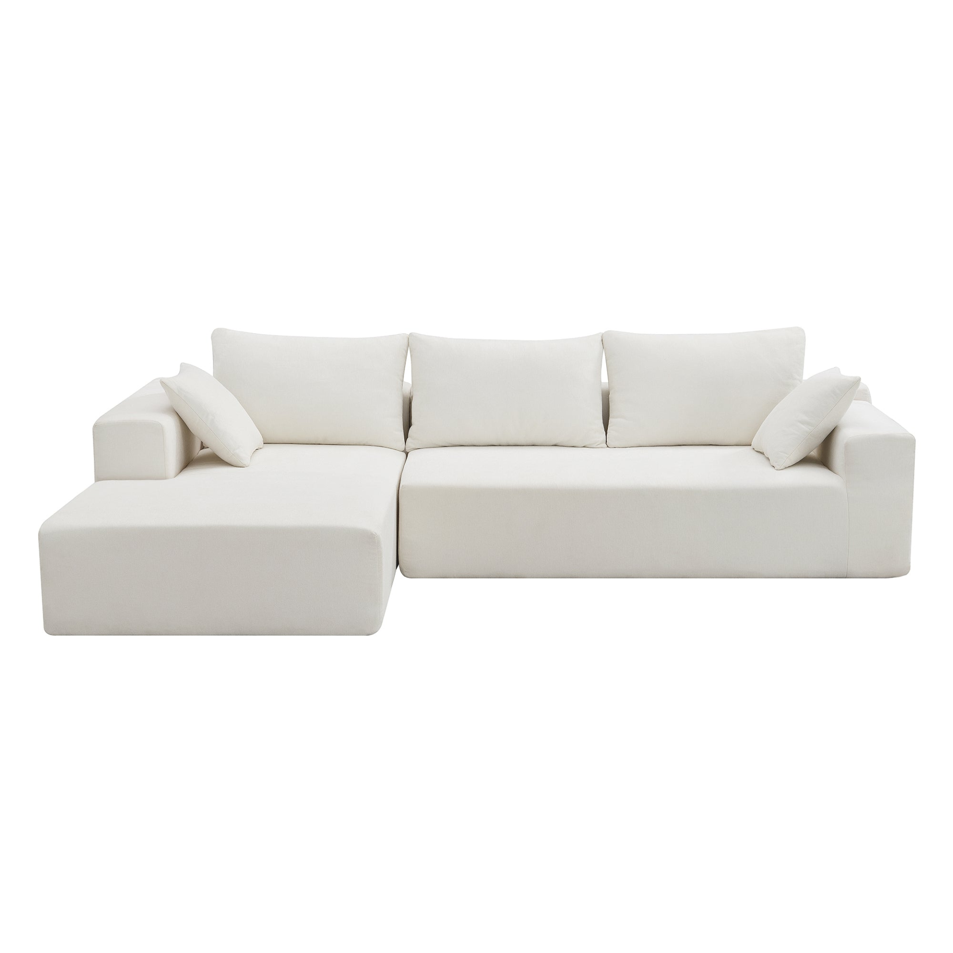 109*68" Modular Sectional Living Room Sofa Set, Modern Minimalist Style Couch, Upholstered Sleeper Sofa - White Sensual Secret Boutique