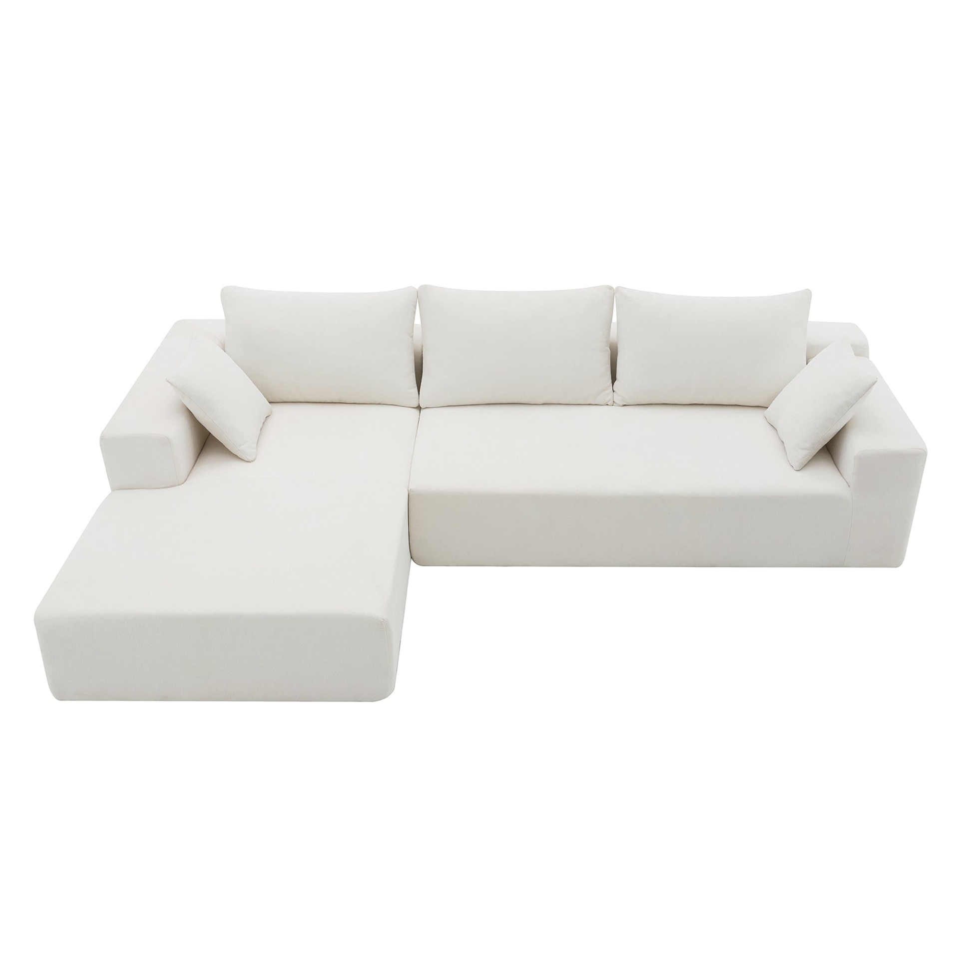 109*68" Modular Sectional Living Room Sofa Set, Modern Minimalist Style Couch, Upholstered Sleeper Sofa - White Sensual Secret Boutique