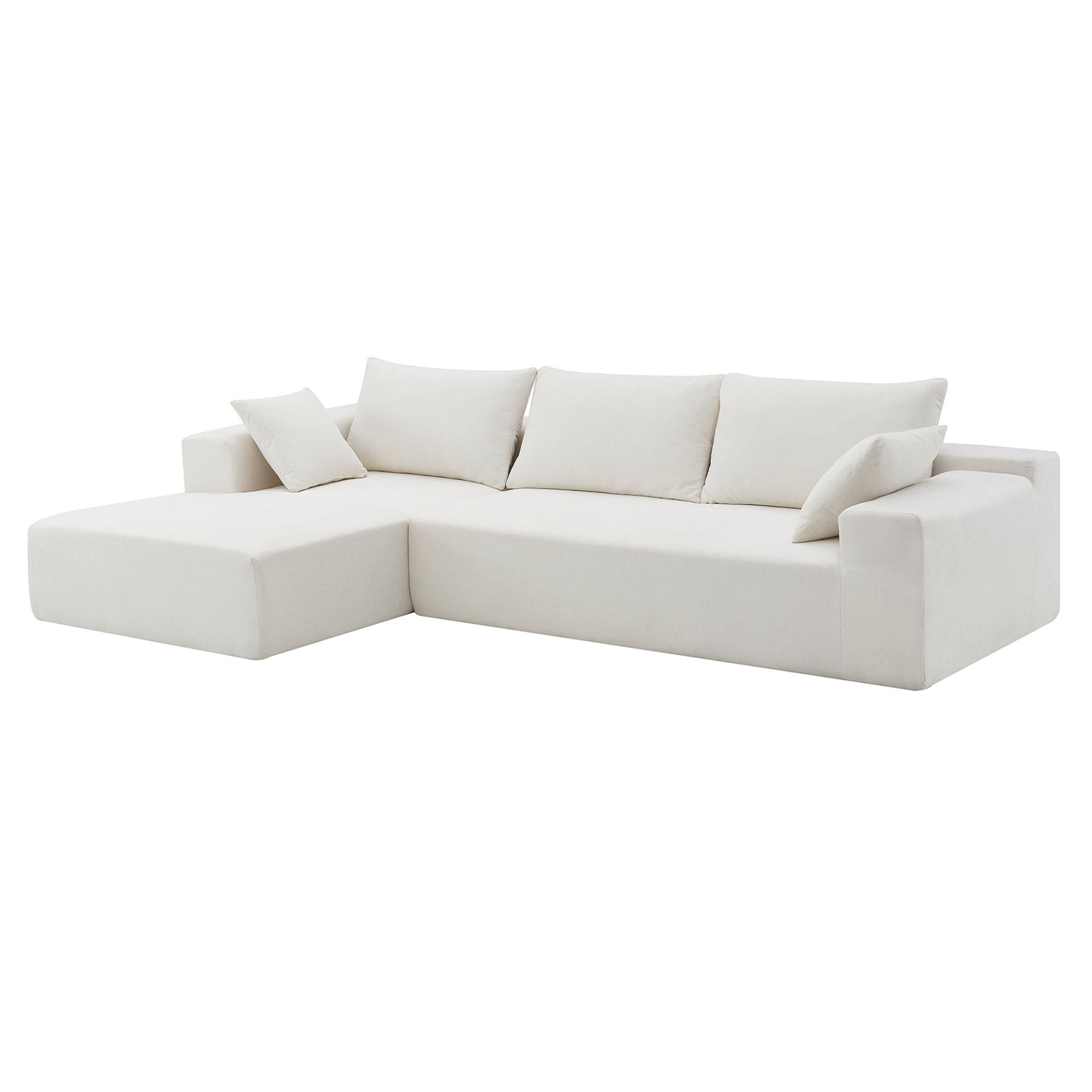 109*68" Modular Sectional Living Room Sofa Set, Modern Minimalist Style Couch, Upholstered Sleeper Sofa - White Sensual Secret Boutique