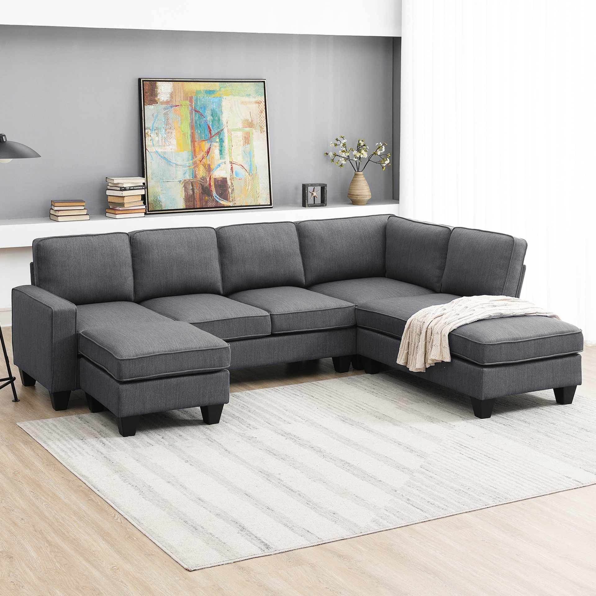 104.3*78.7" Modern L-shaped Sectional Sofa - Stylish Design, High-Quality Fabric, and Convertible Ottoman | [Brand Name] Sensual Secret Boutique