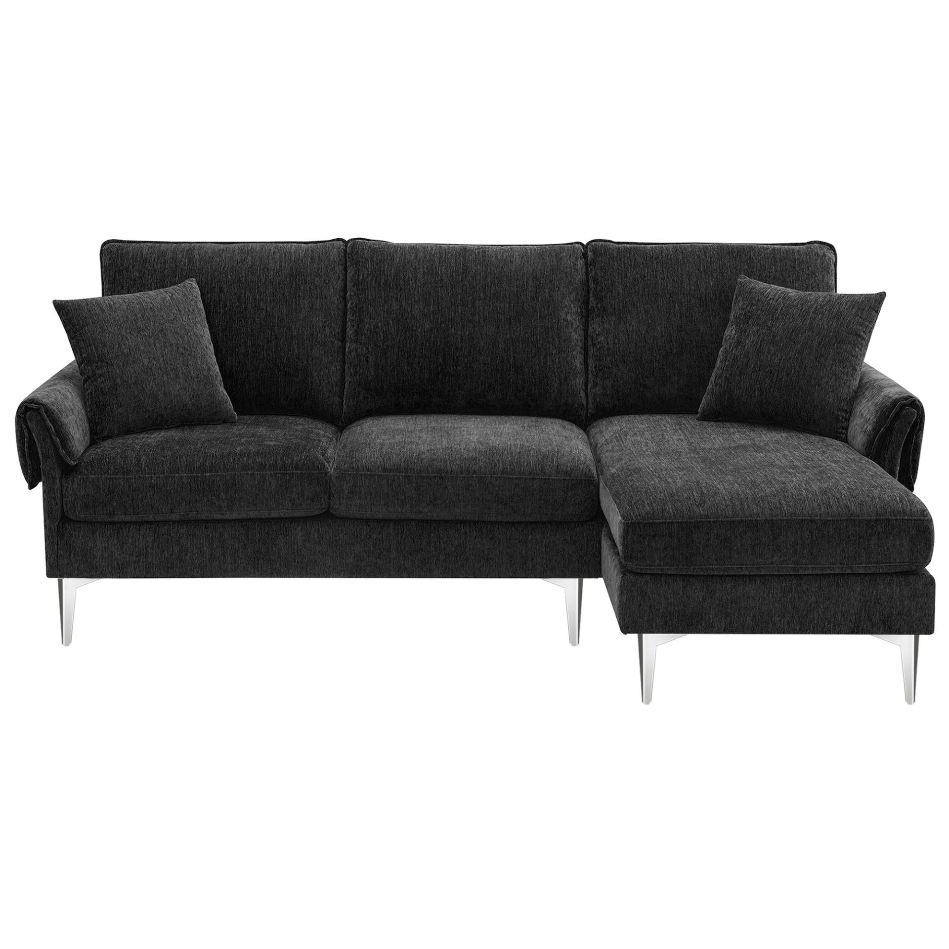 84" Convertible Sectional Sofa | Modern Chenille L-Shaped Sofa Couch with Reversible Chaise Lounge Sensual Secret Boutique