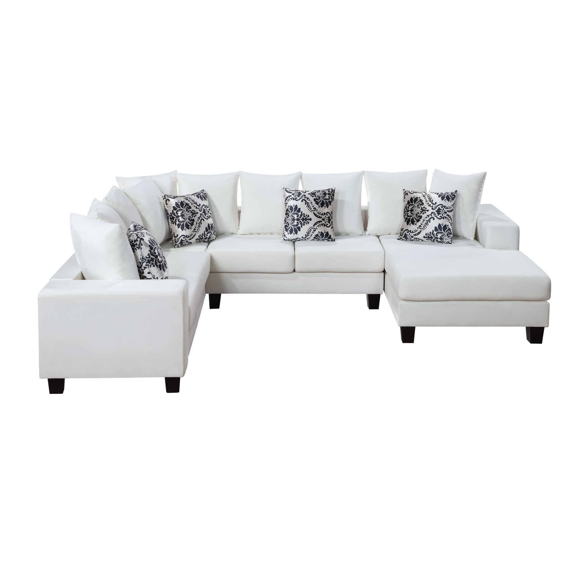 110*85" Modern U Shape Sectional Sofa | Velvet Corner Couch with Pillows Sensual Secret Boutique