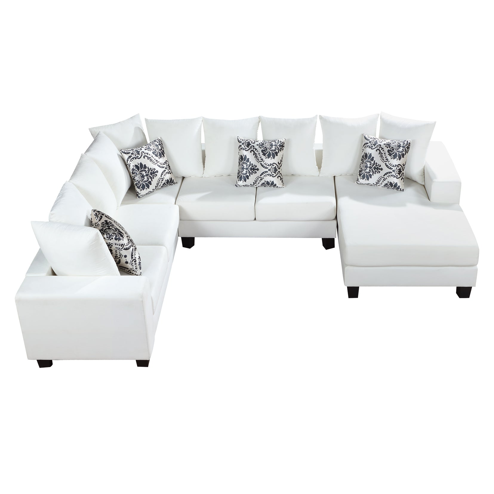 110*85" Modern U Shape Sectional Sofa | Velvet Corner Couch with Pillows Sensual Secret Boutique