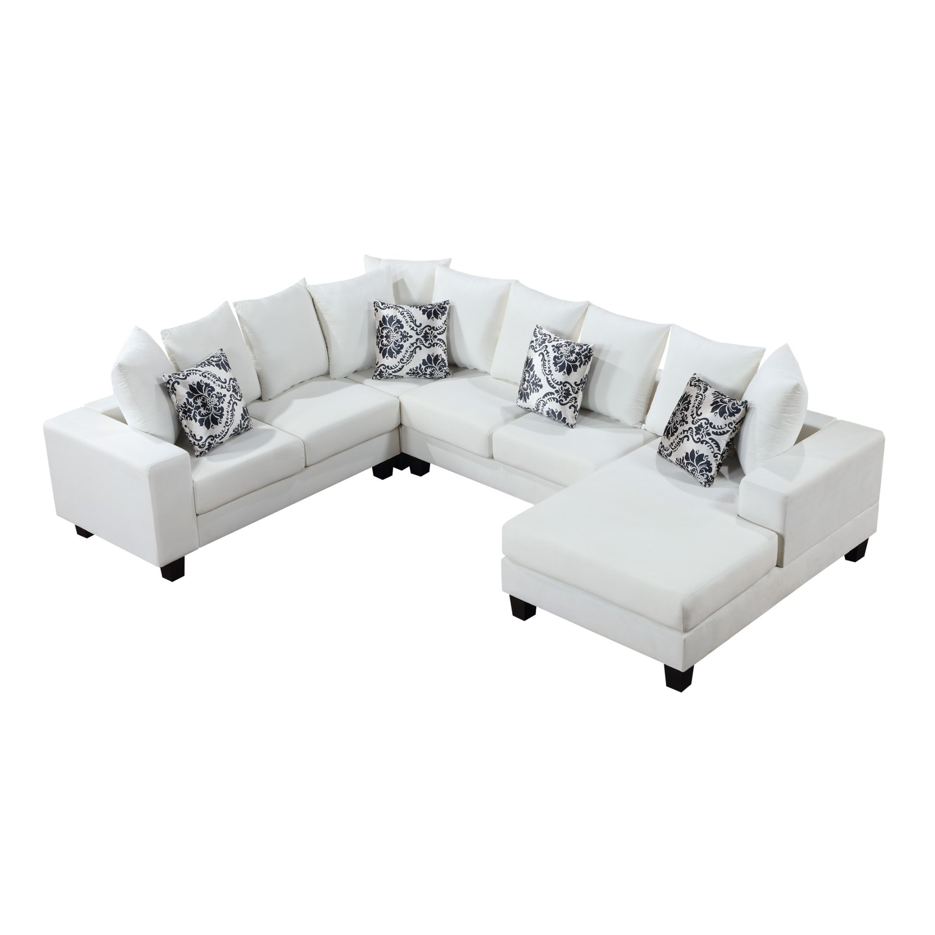 110*85" Modern U Shape Sectional Sofa | Velvet Corner Couch with Pillows Sensual Secret Boutique