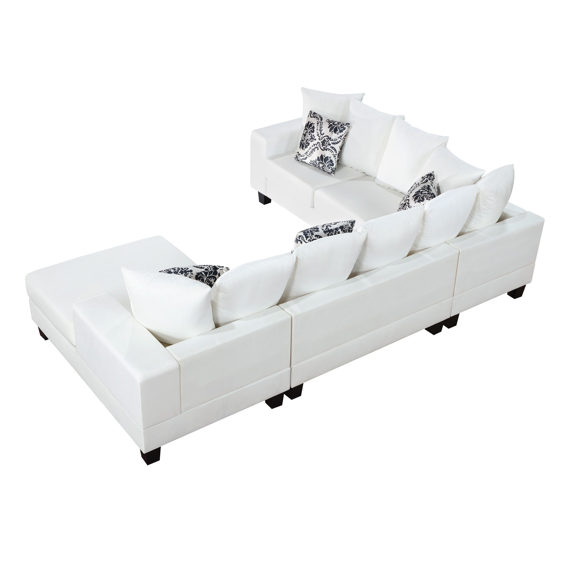 110*85" Modern U Shape Sectional Sofa | Velvet Corner Couch with Pillows Sensual Secret Boutique