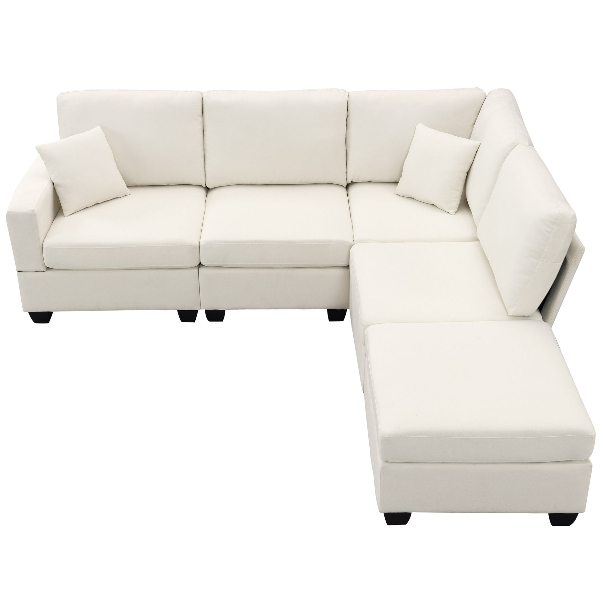 89.8*60.2" Modern Sectional Sofa, 5-Seat Modular Couch Set with Convertible Ottoman Sensual Secret Boutique