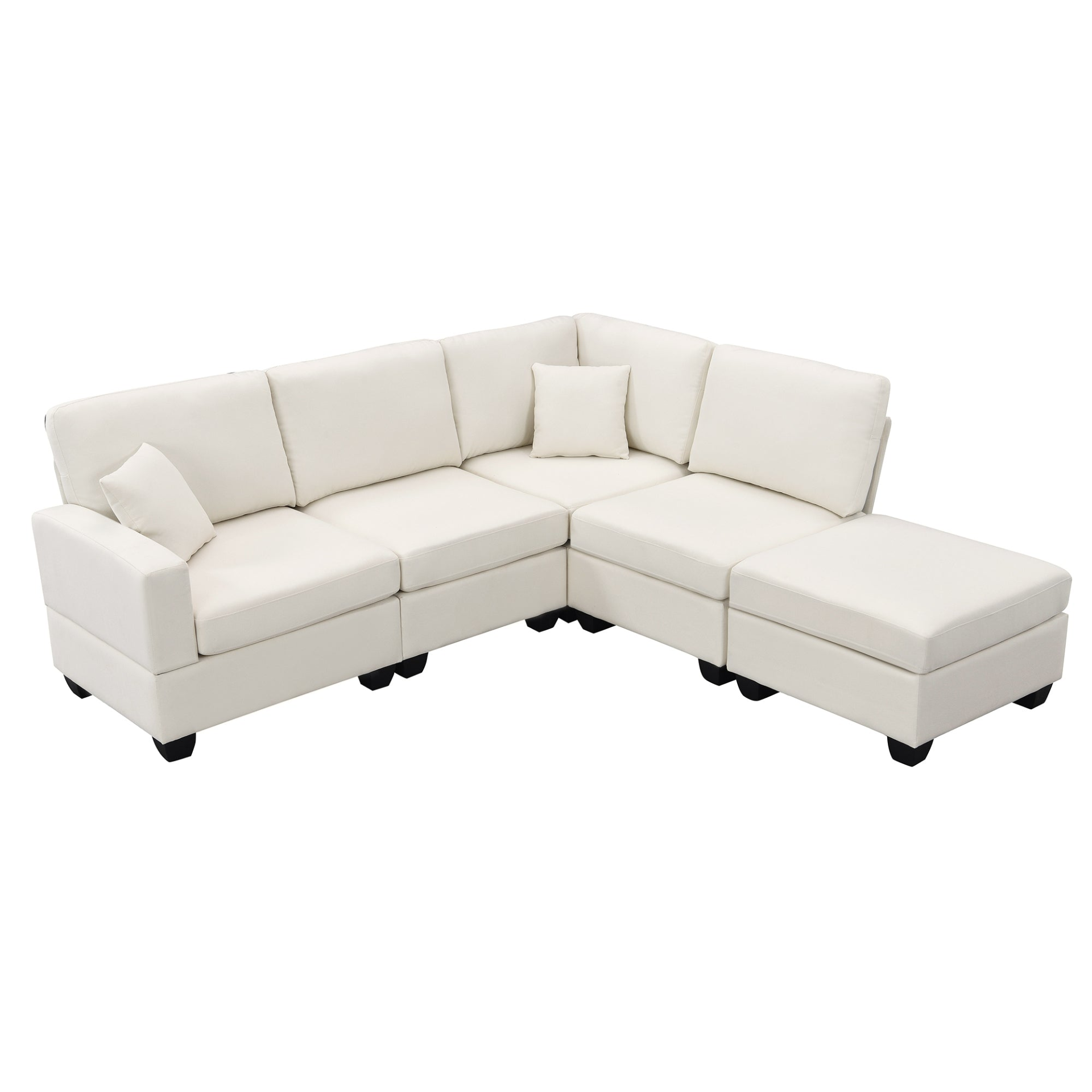 89.8*60.2" Modern Sectional Sofa, 5-Seat Modular Couch Set with Convertible Ottoman Sensual Secret Boutique