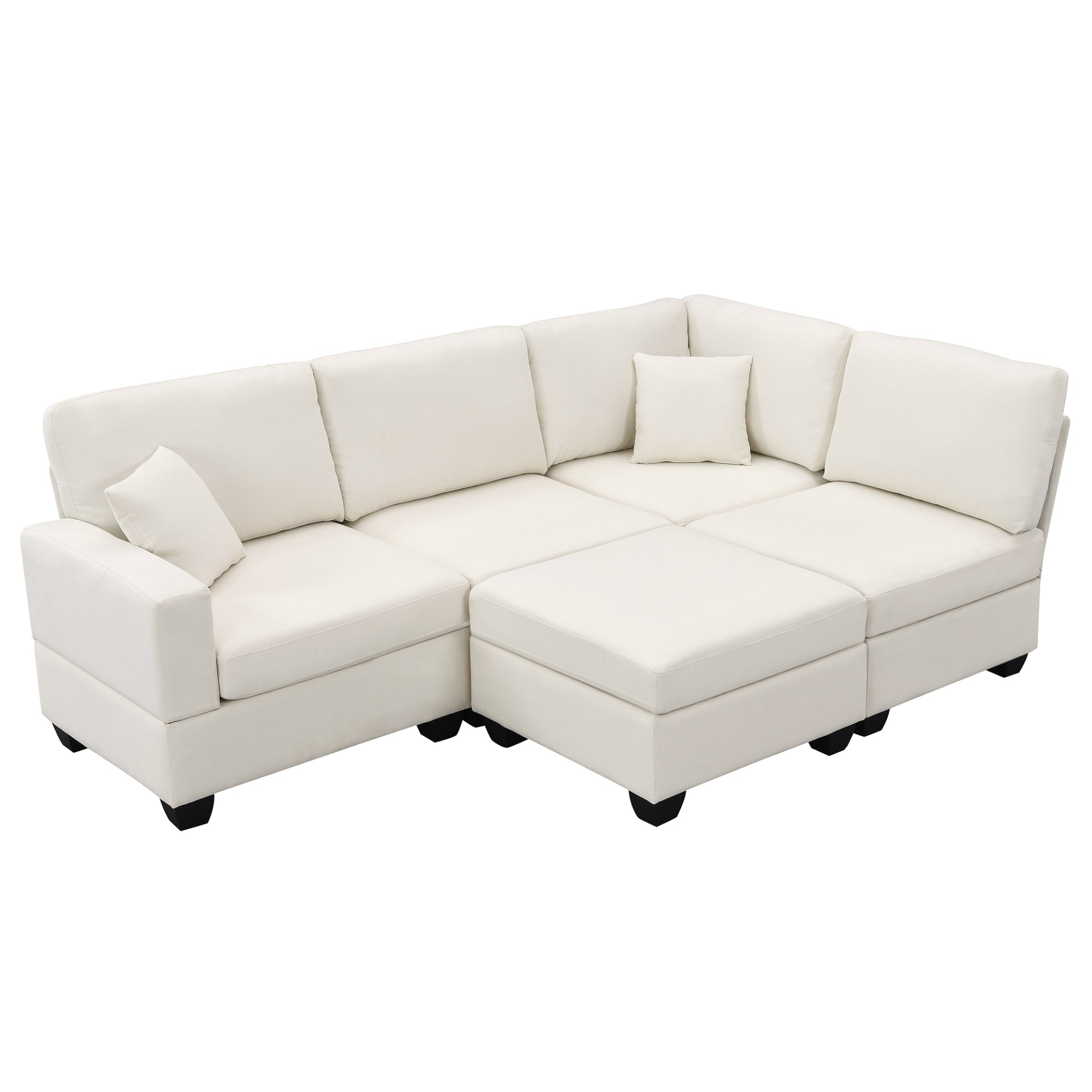 89.8*60.2" Modern Sectional Sofa, 5-Seat Modular Couch Set with Convertible Ottoman Sensual Secret Boutique