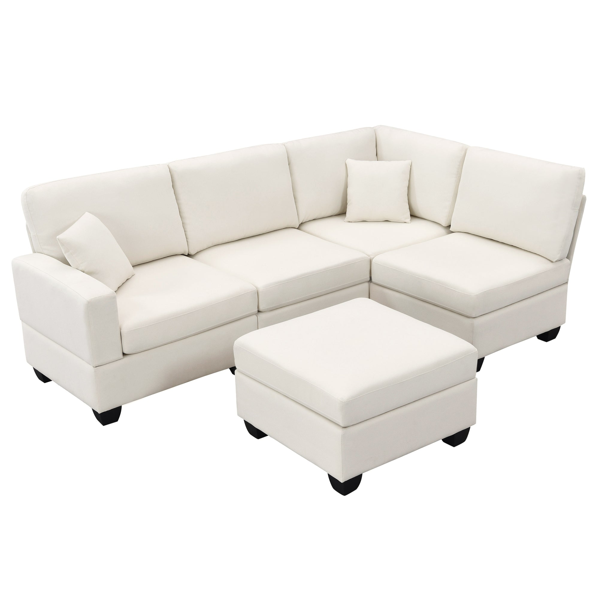 89.8*60.2" Modern Sectional Sofa, 5-Seat Modular Couch Set with Convertible Ottoman Sensual Secret Boutique