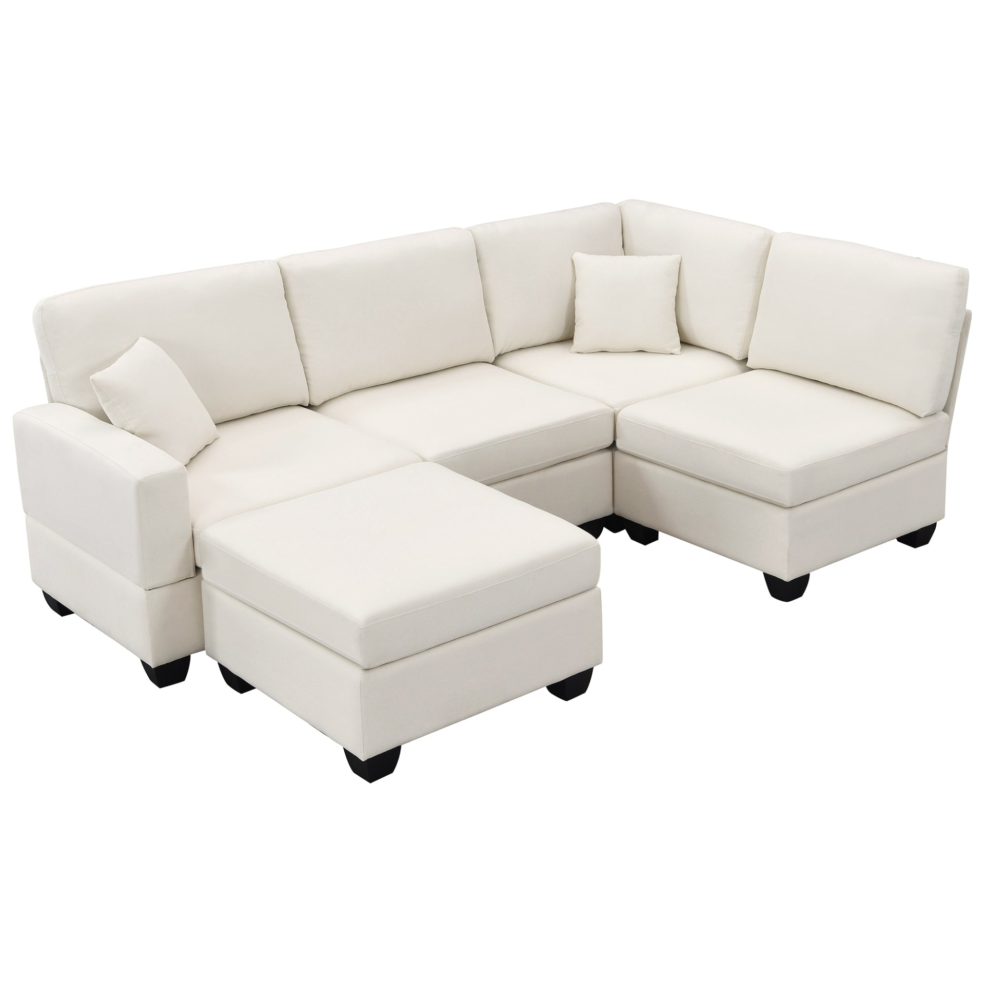 89.8*60.2" Modern Sectional Sofa, 5-Seat Modular Couch Set with Convertible Ottoman Sensual Secret Boutique