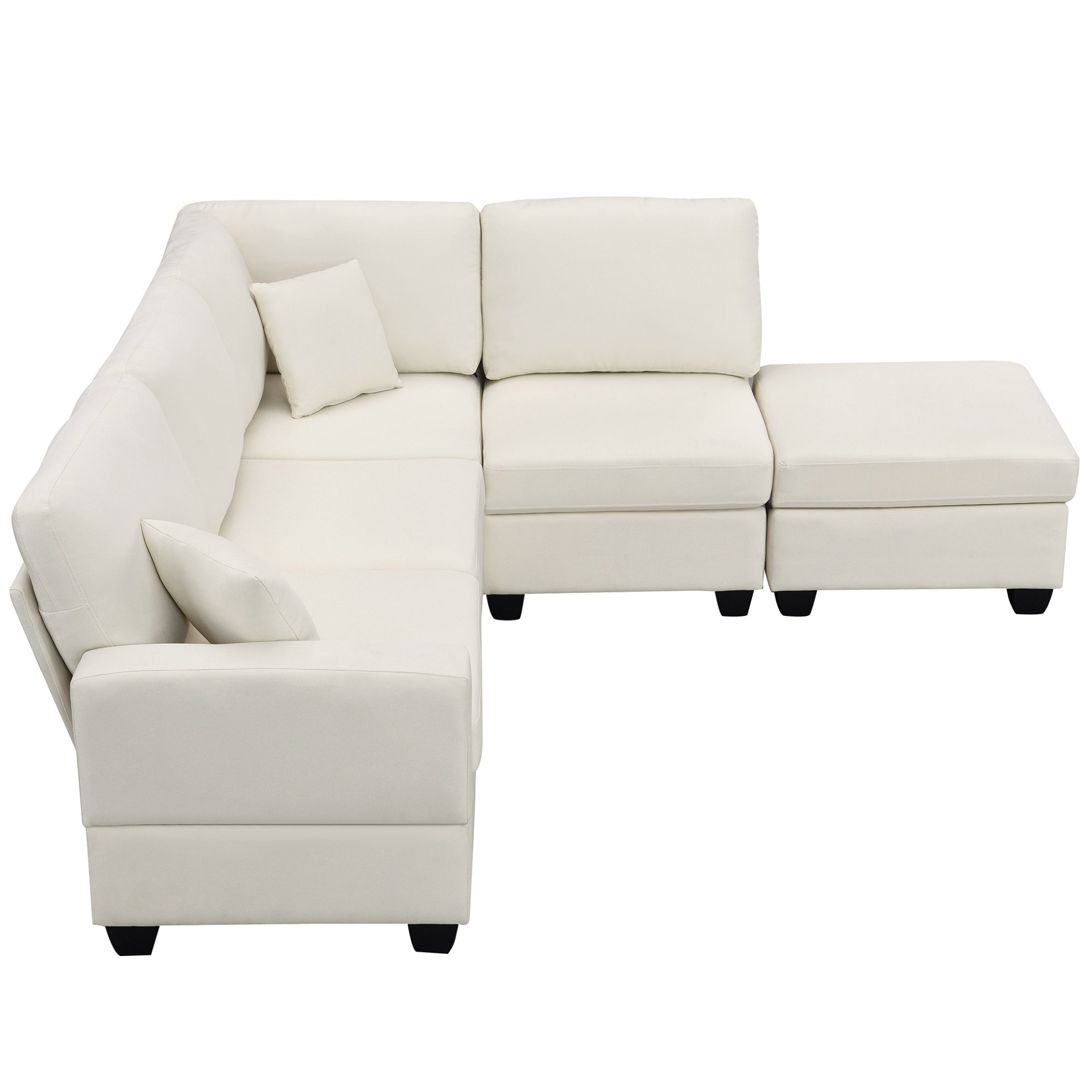 89.8*60.2" Modern Sectional Sofa, 5-Seat Modular Couch Set with Convertible Ottoman Sensual Secret Boutique