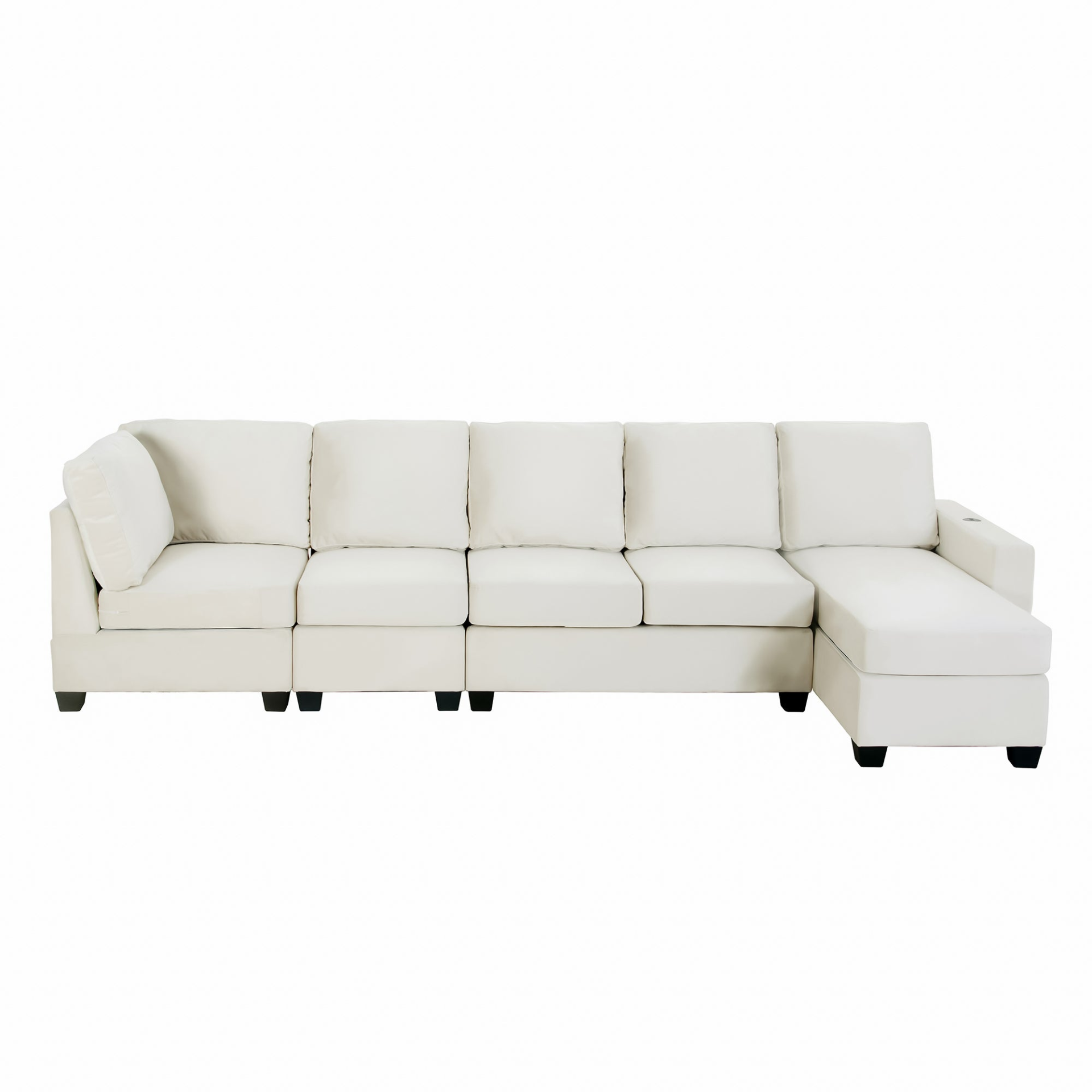 Modern L-shape Sectional Sofa | Velvet Fabric | Convertible Chaise Lounge | Freely Combinable | 6-seat | 3 Colors Sensual Secret Boutique