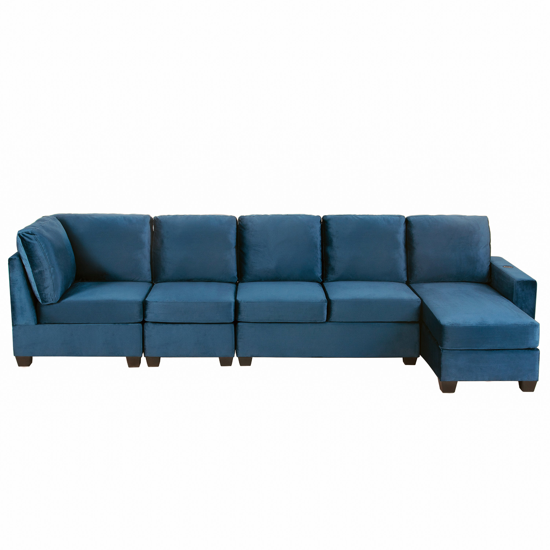 138*57" Modern L Shape Sectional Sofa, 6-Seat Velvet Fabric Couch with Convertible Chaise Lounge Sensual Secret Boutique