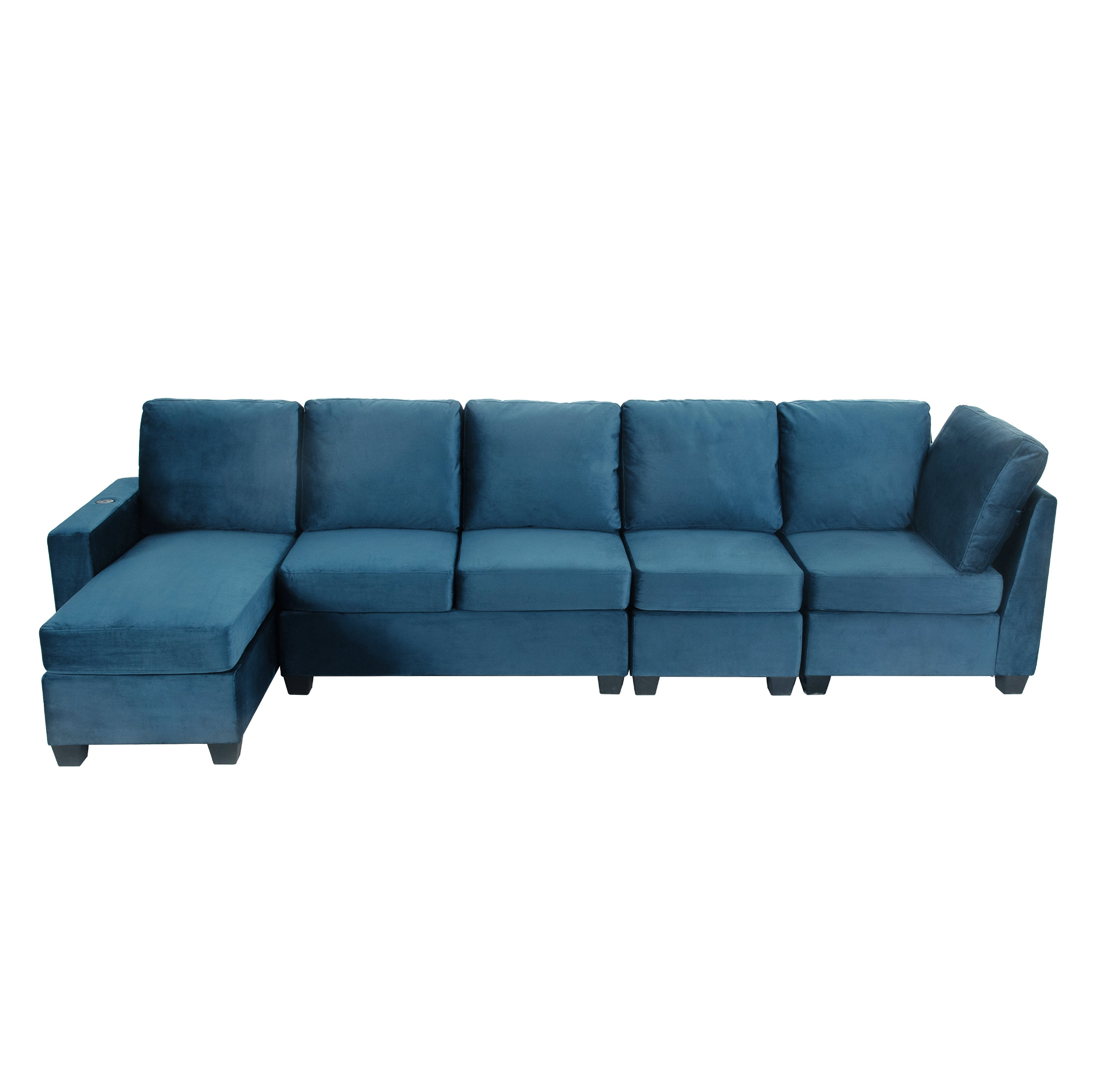 138*57" Modern L Shape Sectional Sofa, 6-Seat Velvet Fabric Couch with Convertible Chaise Lounge Sensual Secret Boutique