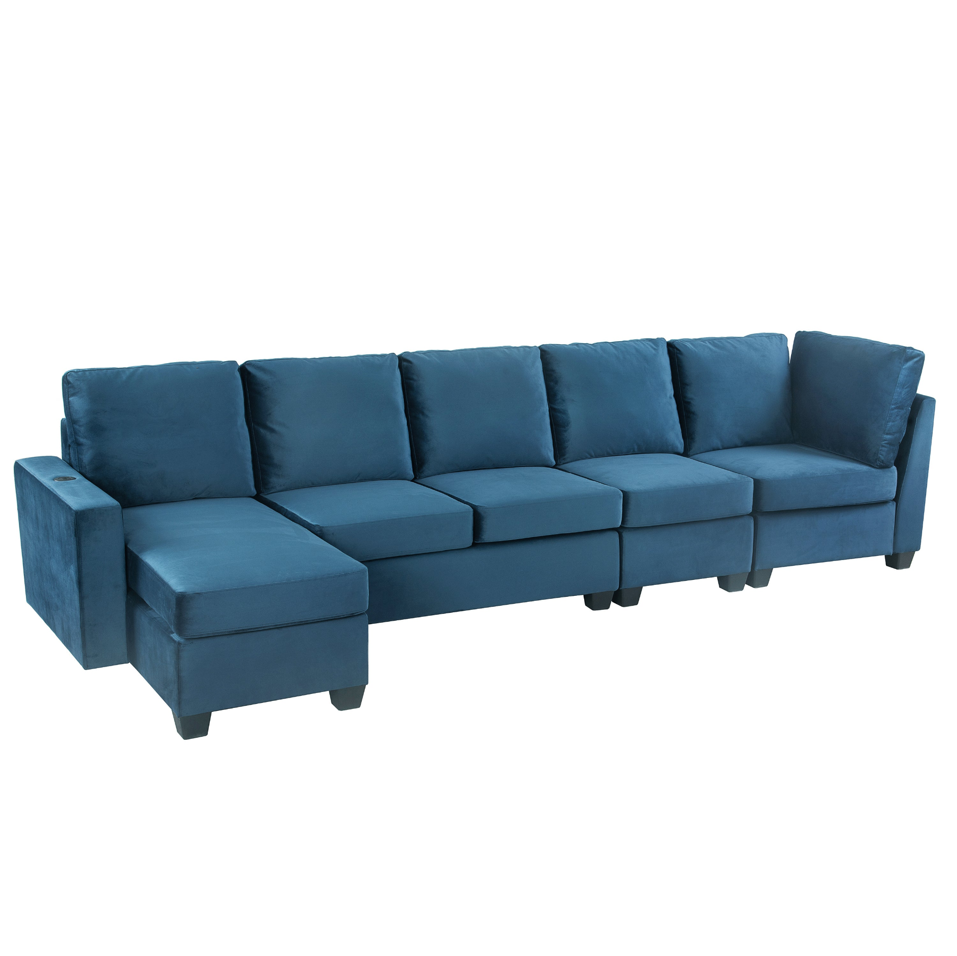 138*57" Modern L Shape Sectional Sofa, 6-Seat Velvet Fabric Couch with Convertible Chaise Lounge Sensual Secret Boutique