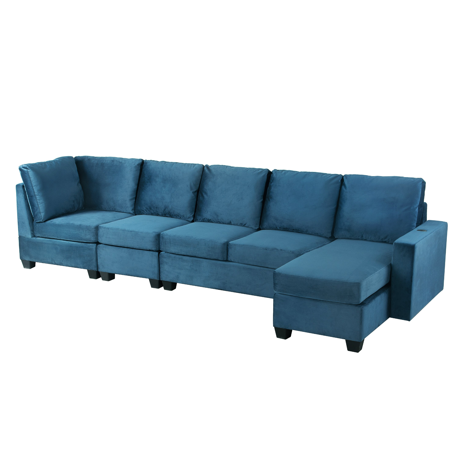 138*57" Modern L Shape Sectional Sofa, 6-Seat Velvet Fabric Couch with Convertible Chaise Lounge Sensual Secret Boutique