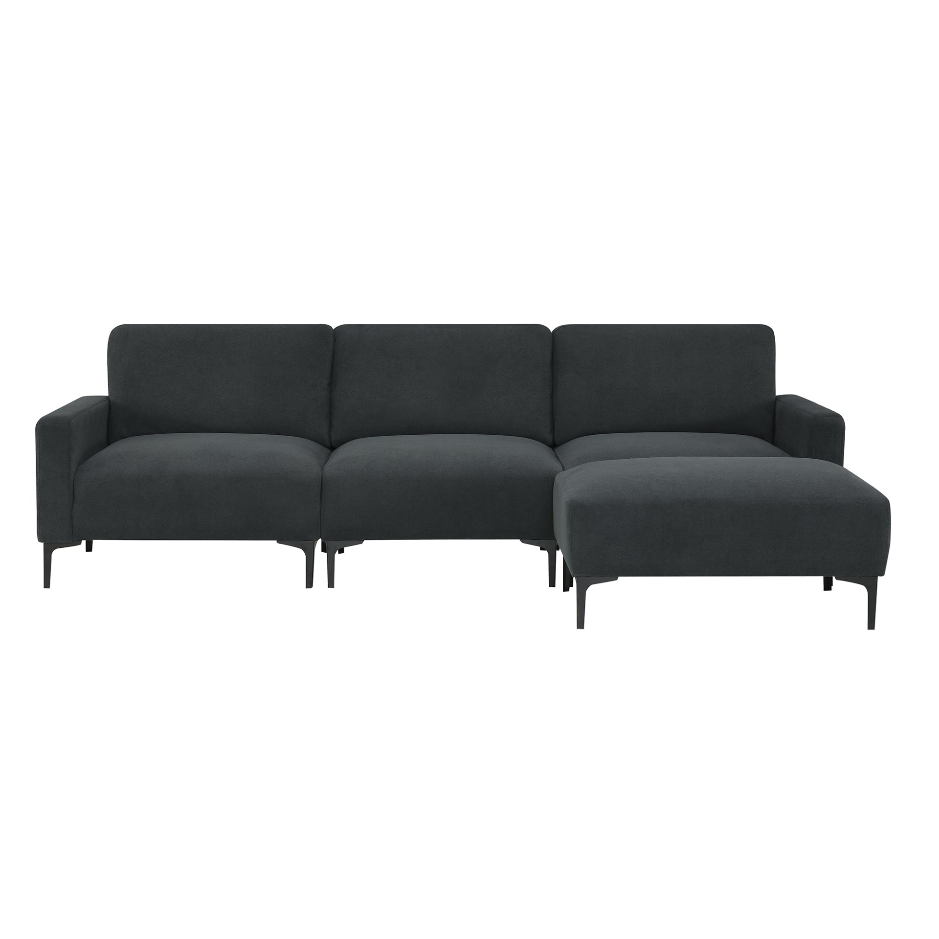 Modern L-shaped Sectional Sofa - 103.5*59", 4-seat Velvet Fabric Couch Set with Convertible Ottoman Sensual Secret Boutique