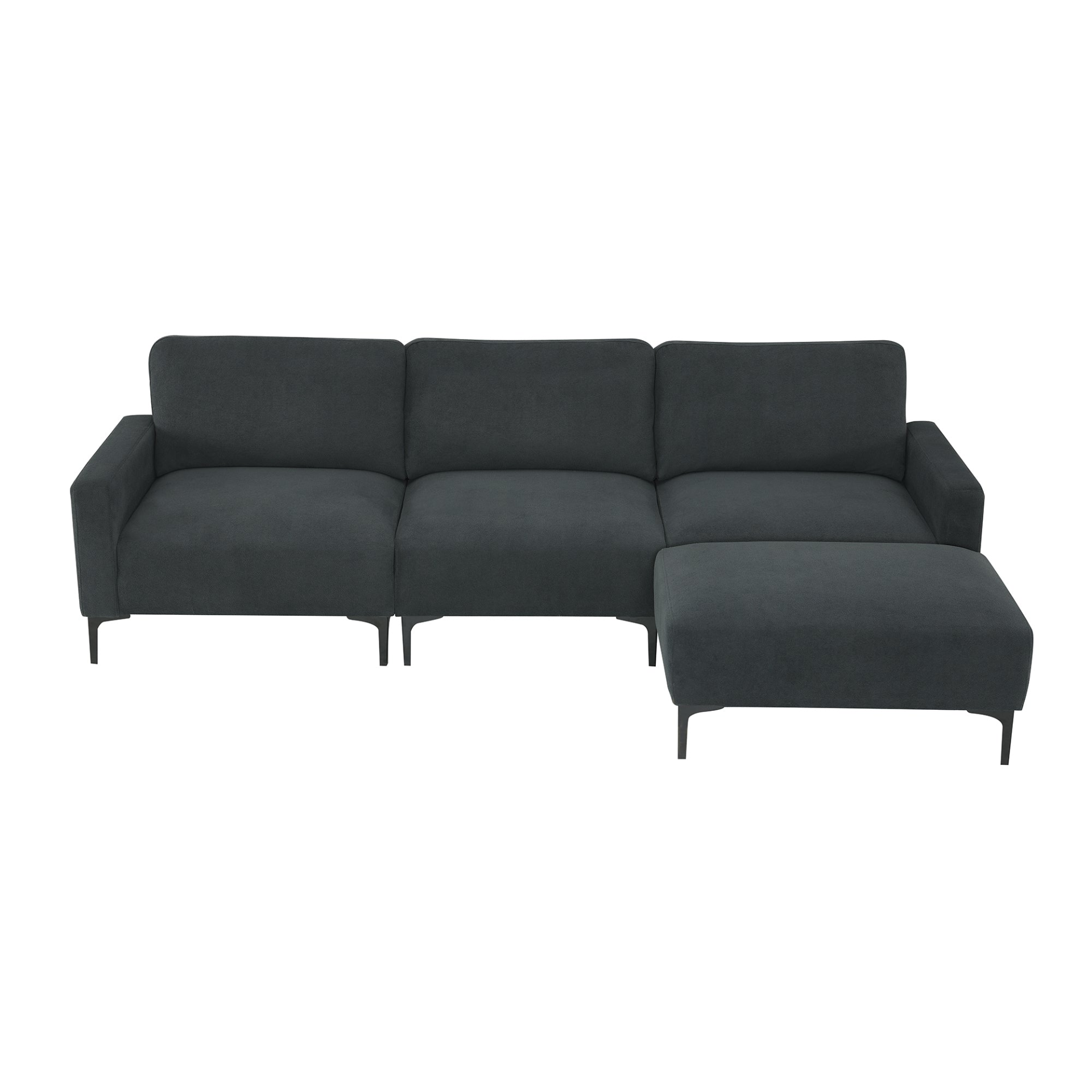 Modern L-shaped Sectional Sofa - 103.5*59", 4-seat Velvet Fabric Couch Set with Convertible Ottoman Sensual Secret Boutique