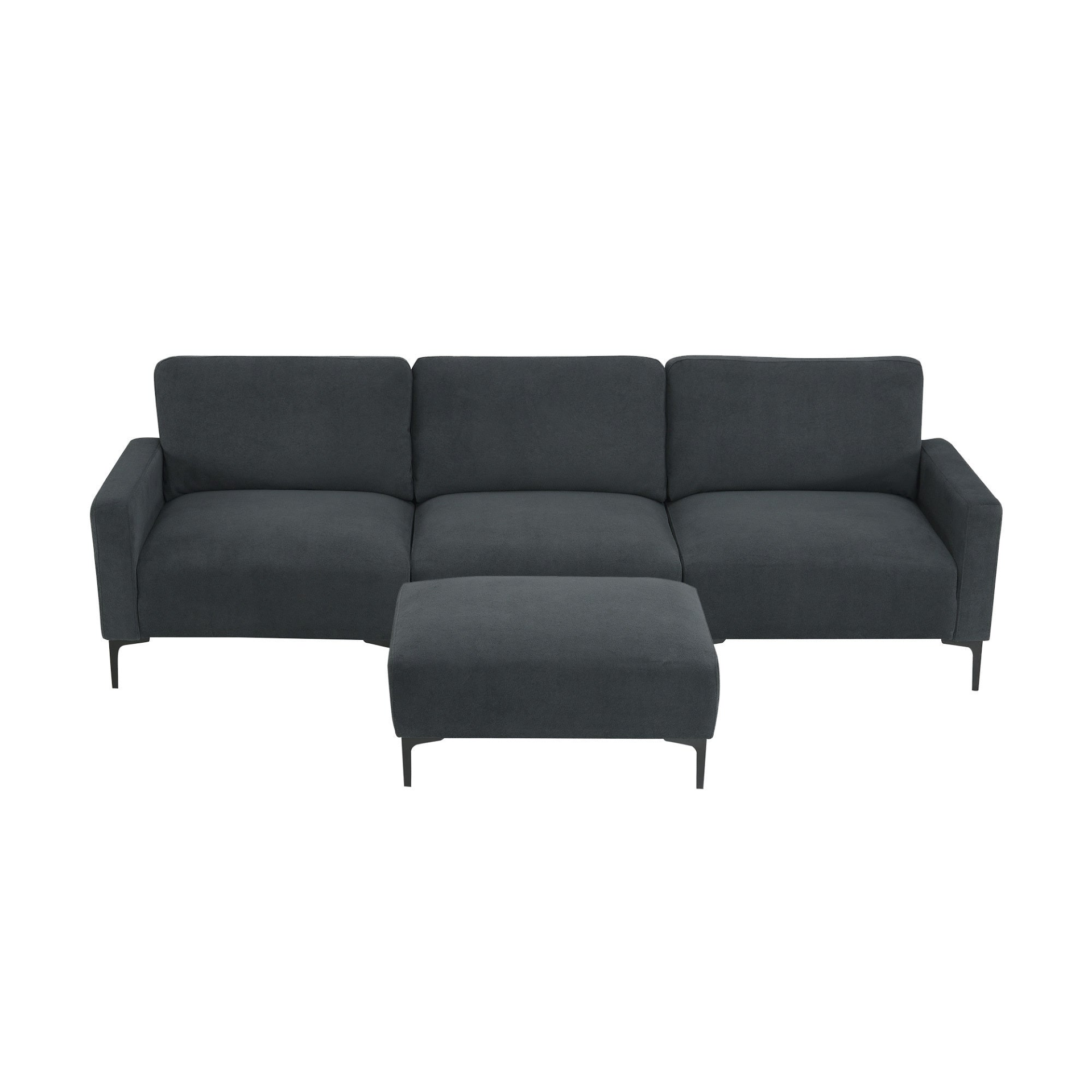 Modern L-shaped Sectional Sofa - 103.5*59", 4-seat Velvet Fabric Couch Set with Convertible Ottoman Sensual Secret Boutique