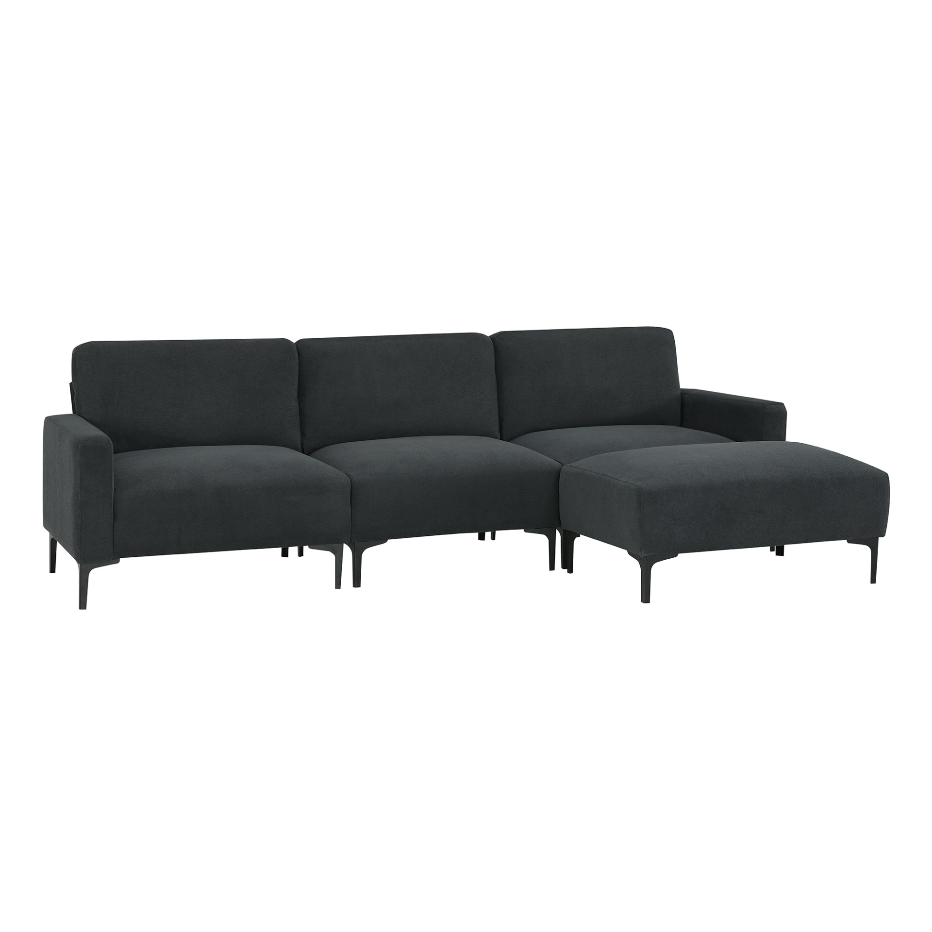 Modern L-shaped Sectional Sofa - 103.5*59", 4-seat Velvet Fabric Couch Set with Convertible Ottoman Sensual Secret Boutique