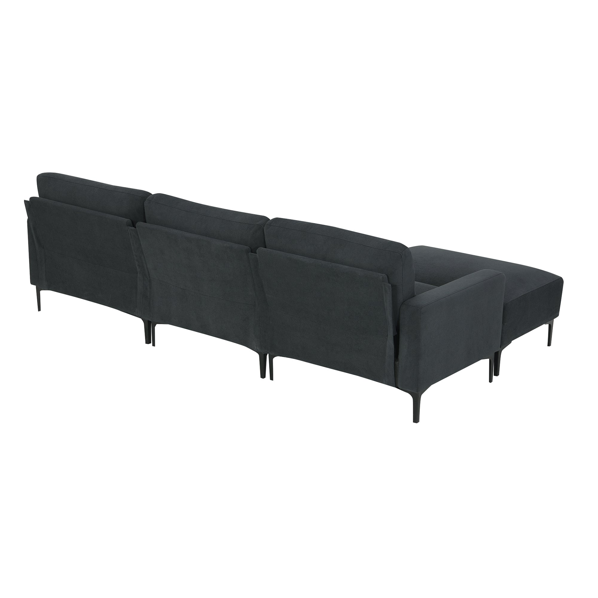 Modern L-shaped Sectional Sofa - 103.5*59", 4-seat Velvet Fabric Couch Set with Convertible Ottoman Sensual Secret Boutique