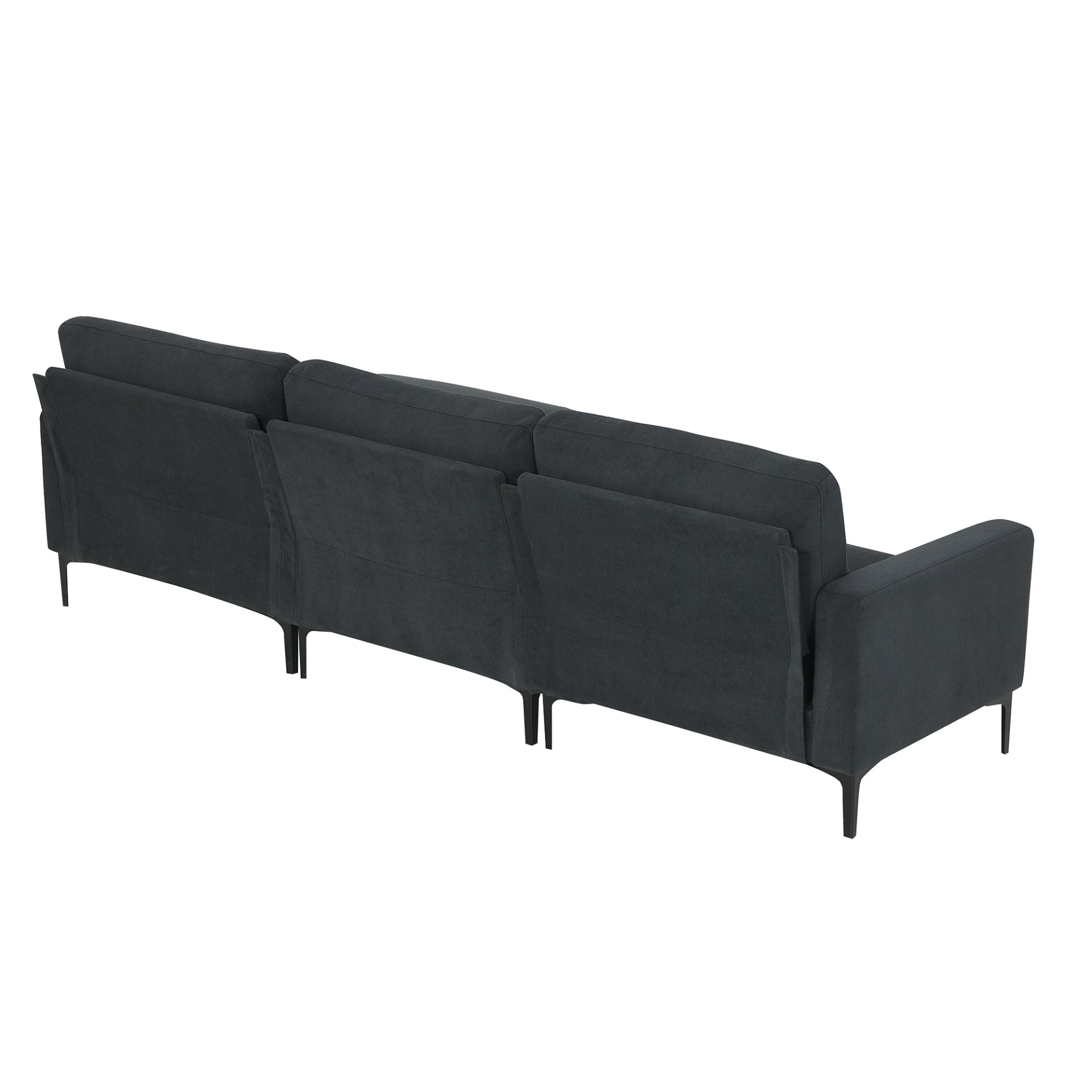 Modern L-shaped Sectional Sofa - 103.5*59", 4-seat Velvet Fabric Couch Set with Convertible Ottoman Sensual Secret Boutique