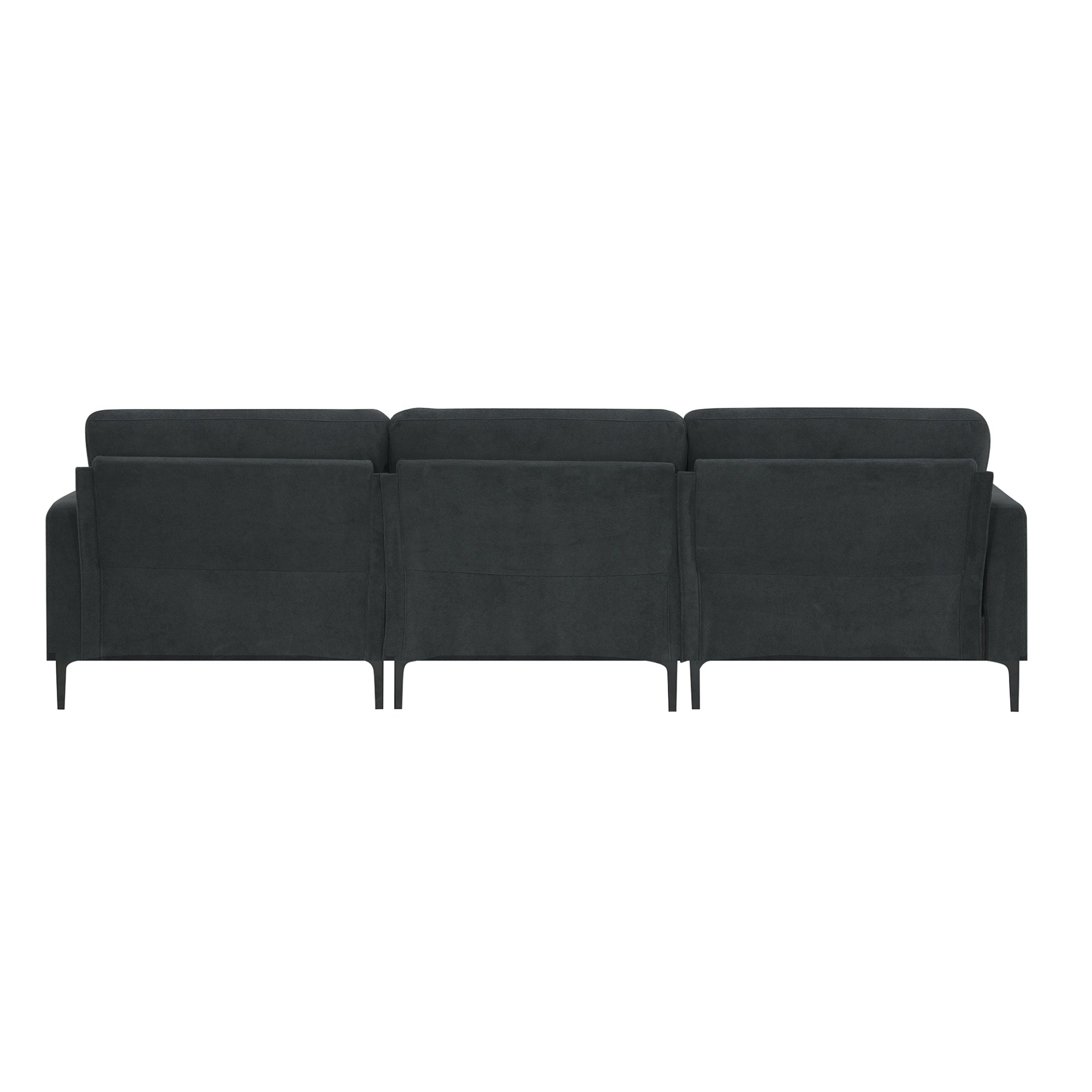 Modern L-shaped Sectional Sofa - 103.5*59", 4-seat Velvet Fabric Couch Set with Convertible Ottoman Sensual Secret Boutique