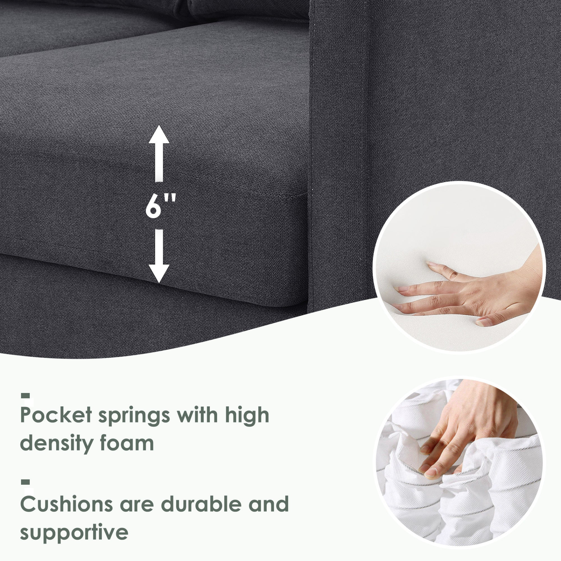 90*88" Terrycloth Modern Sectional Sofa - 5-Seat Practical Couch Set with Chaise Lounge Sensual Secret Boutique