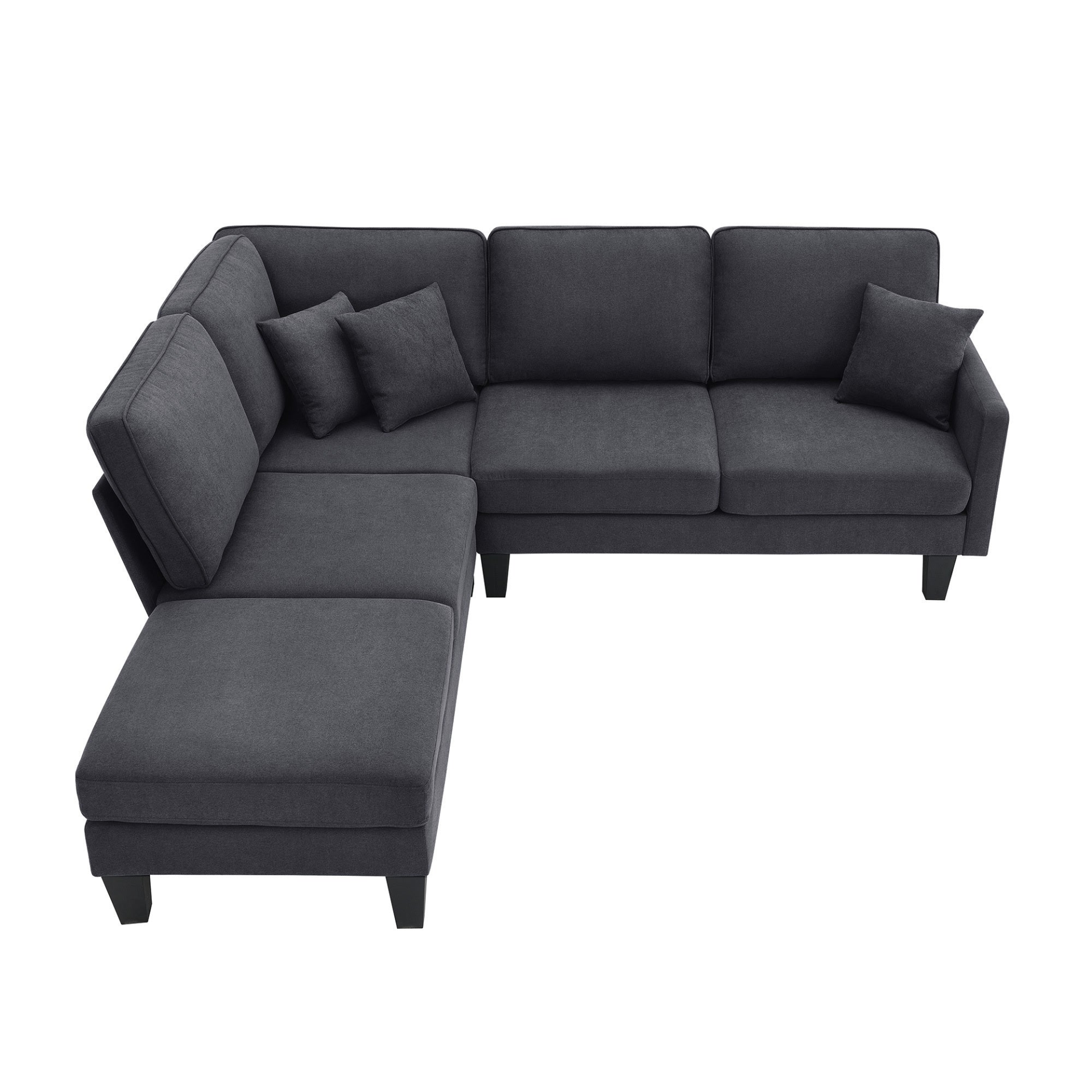 90*88" Terrycloth Modern Sectional Sofa - 5-Seat Practical Couch Set with Chaise Lounge Sensual Secret Boutique