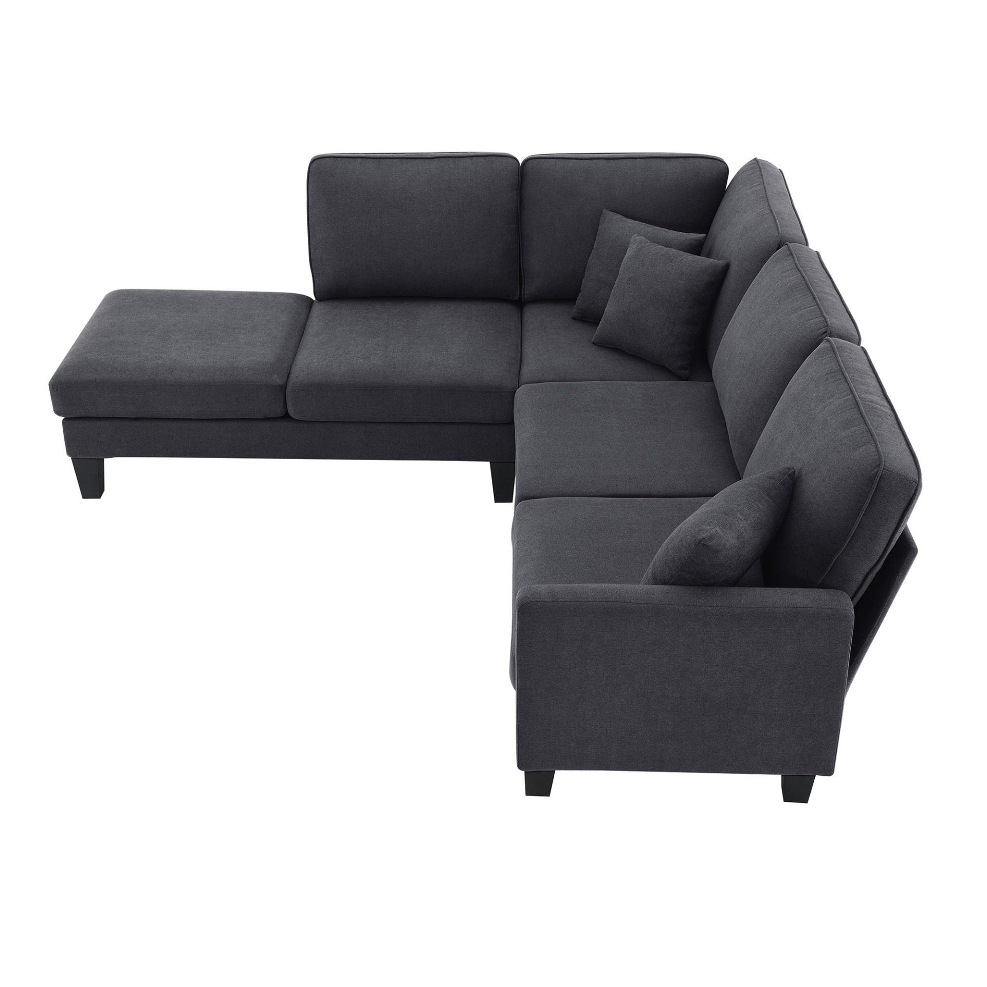 90*88" Terrycloth Modern Sectional Sofa - 5-Seat Practical Couch Set with Chaise Lounge Sensual Secret Boutique