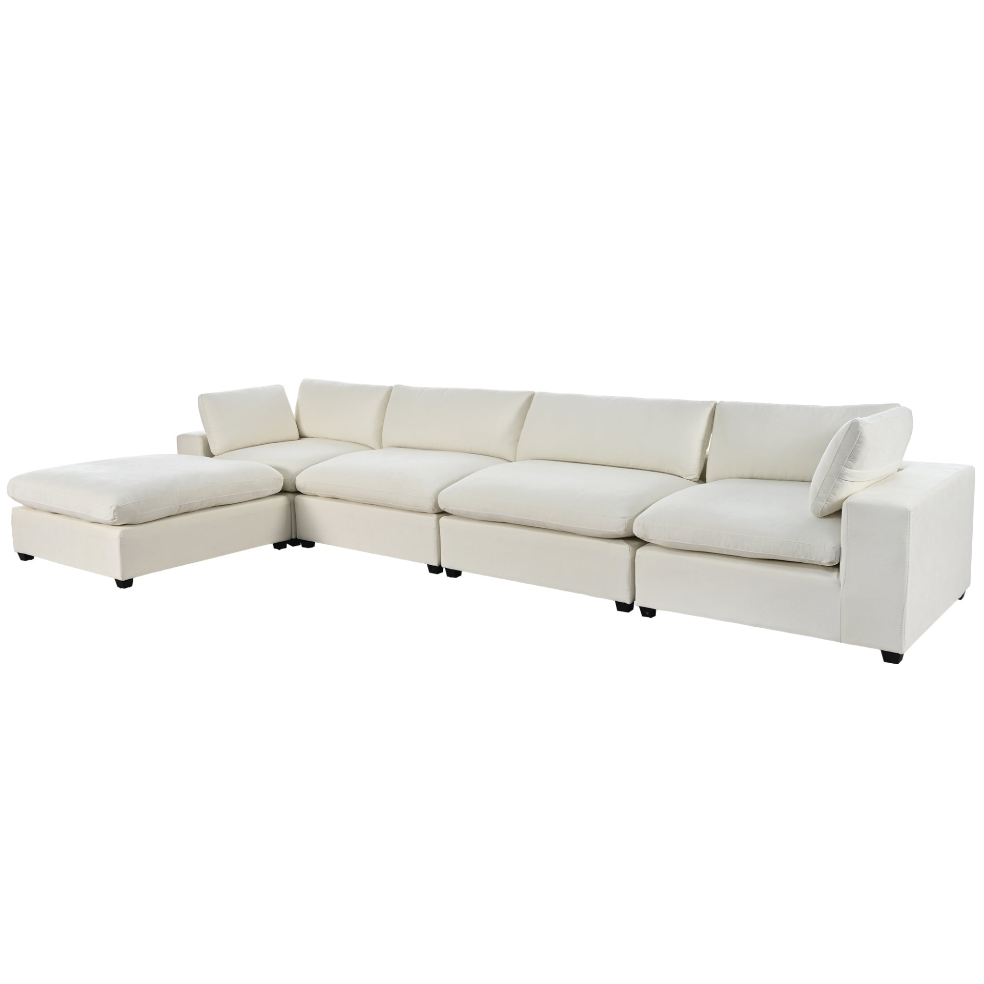 Upholstered Oversize Modular Sofa with Removable Ottoman - Comfortable and Stylish Furniture Sensual Secret Boutique