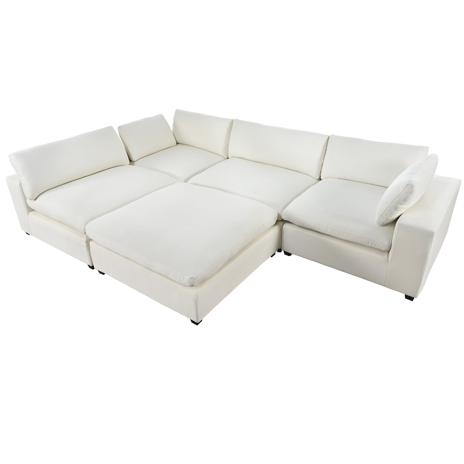 Upholstered Oversize Modular Sofa with Removable Ottoman - Comfortable and Stylish Furniture Sensual Secret Boutique