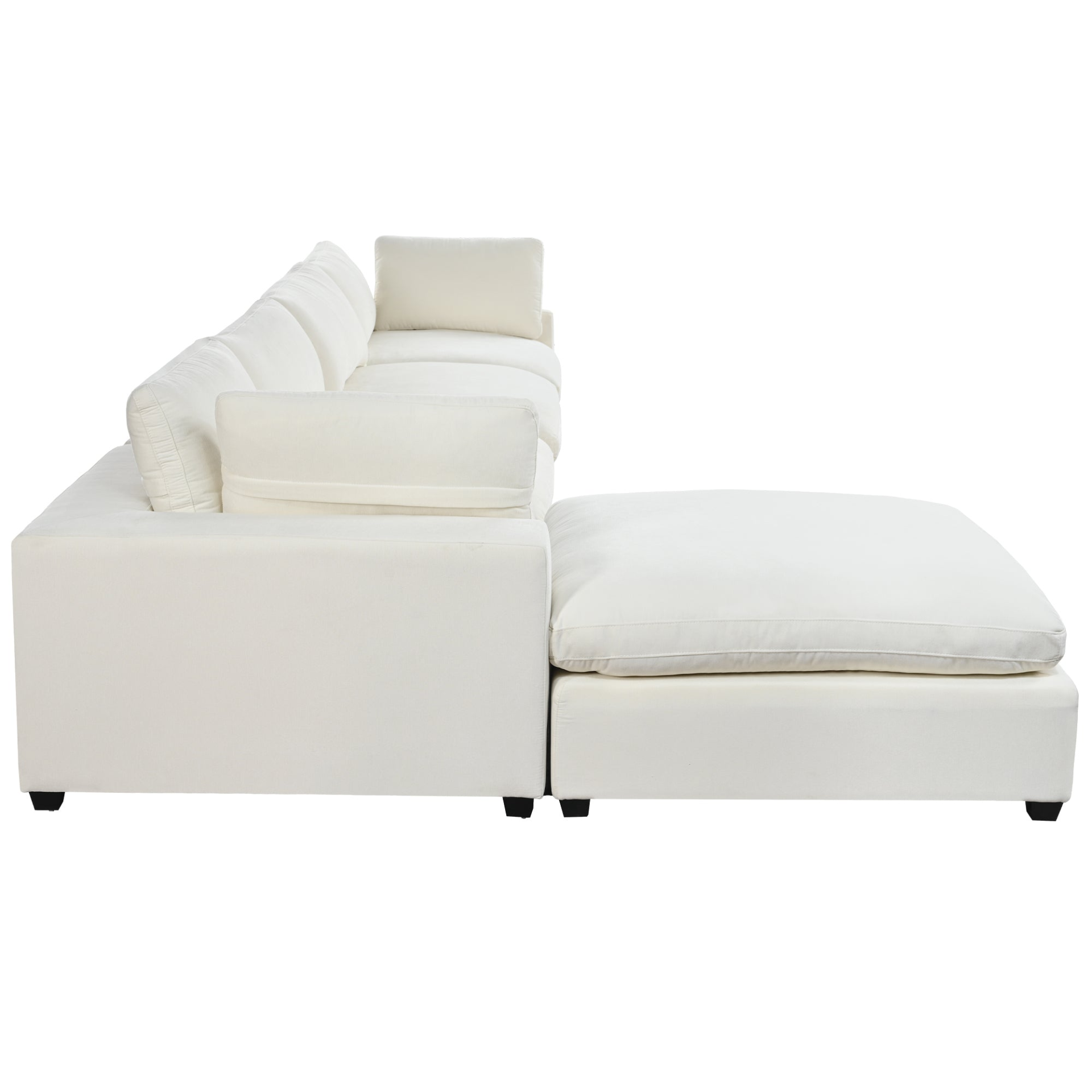 Upholstered Oversize Modular Sofa with Removable Ottoman - Comfortable and Stylish Furniture Sensual Secret Boutique