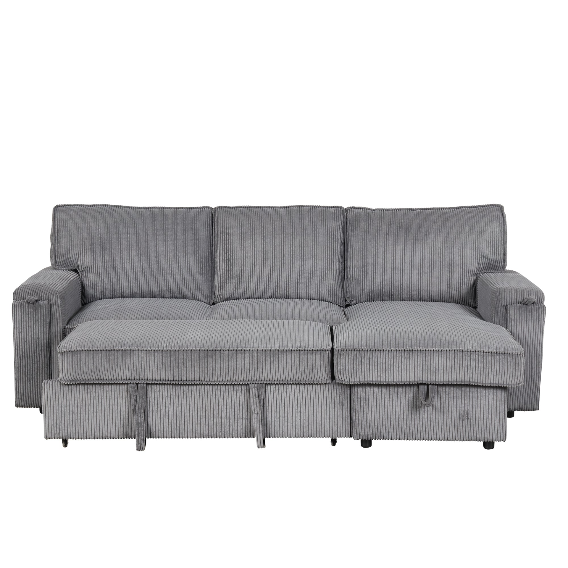 Upholstery Sleeper Sectional Sofa with Storage Bags and Cup Holders Sensual Secret Boutique