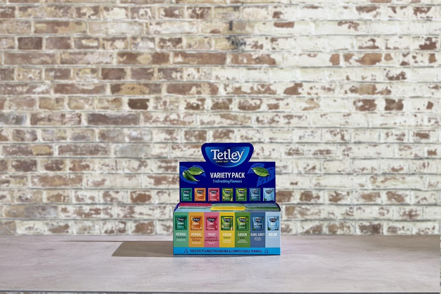 90x Tetley Specialty Variety Pack String & Tag Tea Envelopes in Display Box Gift Sensual Secret Boutique