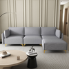 L Shape Sectional Sofa with USB Grey Fabric - Stylish and Comfortable Sensual Secret Boutique