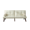 Convertible Sofa Bed Futon with Solid Wood Legs | Linen Fabric | Ivory Sensual Secret Boutique